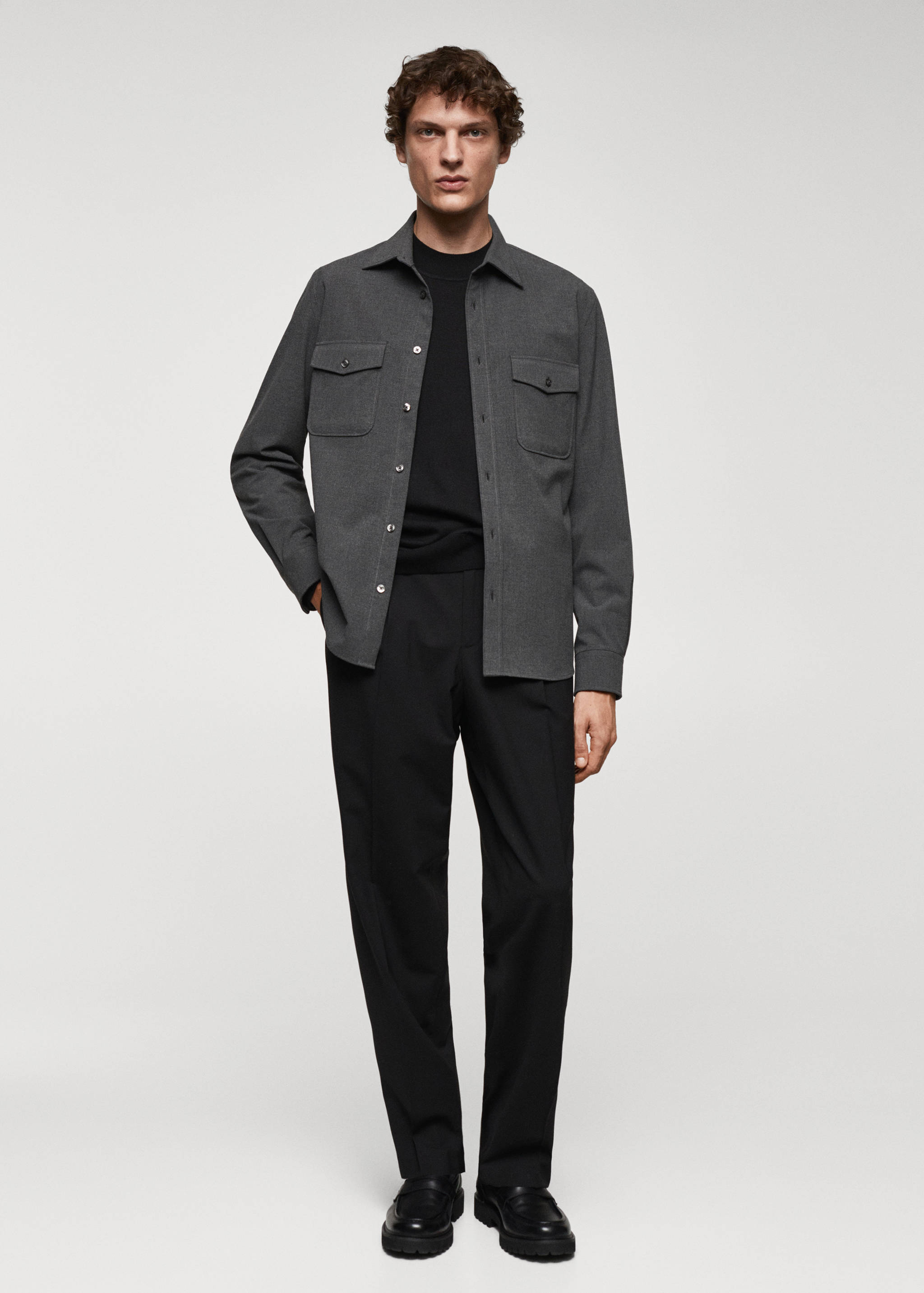 Relaxed-fit wool trousers - General plane