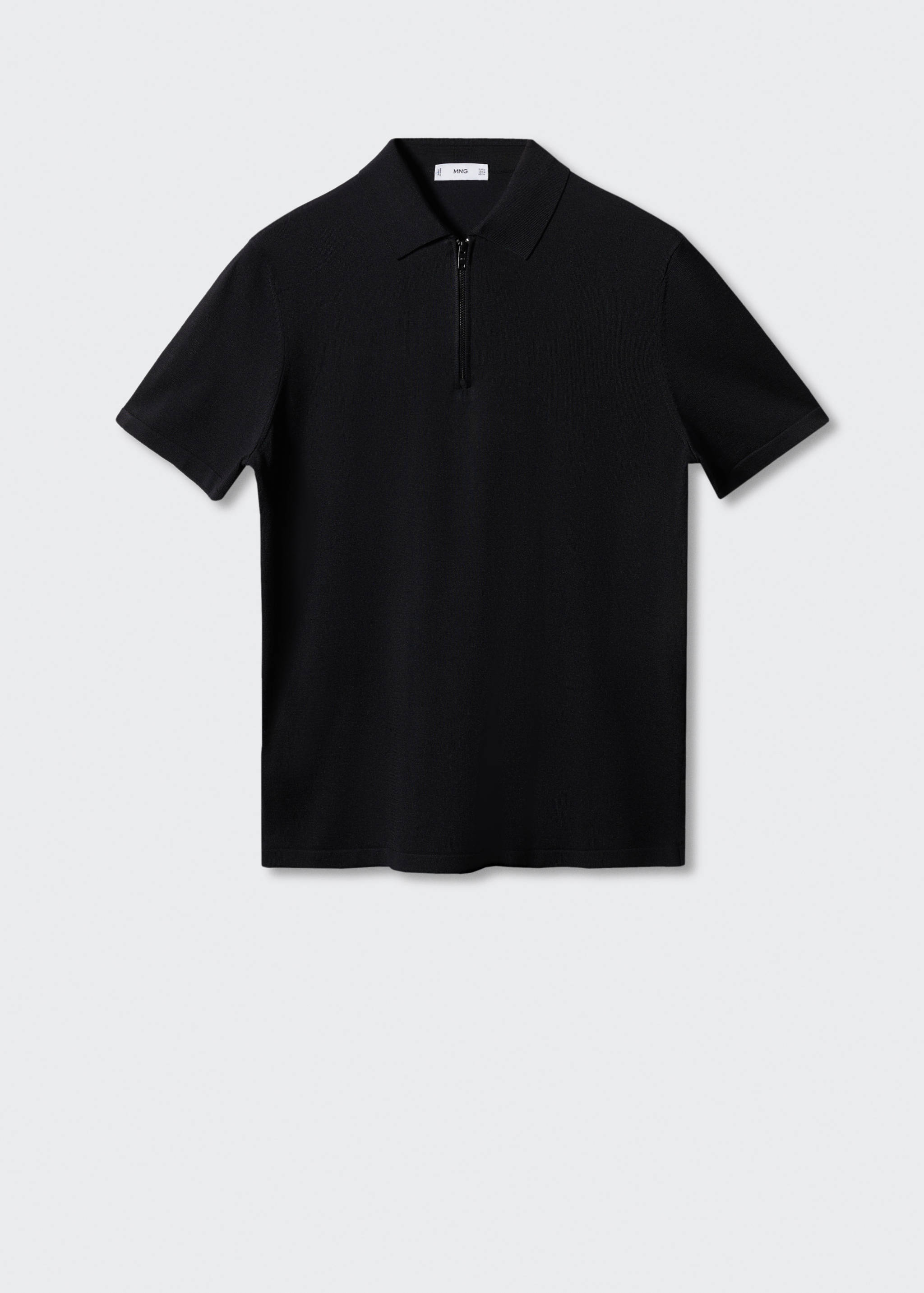 Fine-knit polo shirt with zip - Article without model