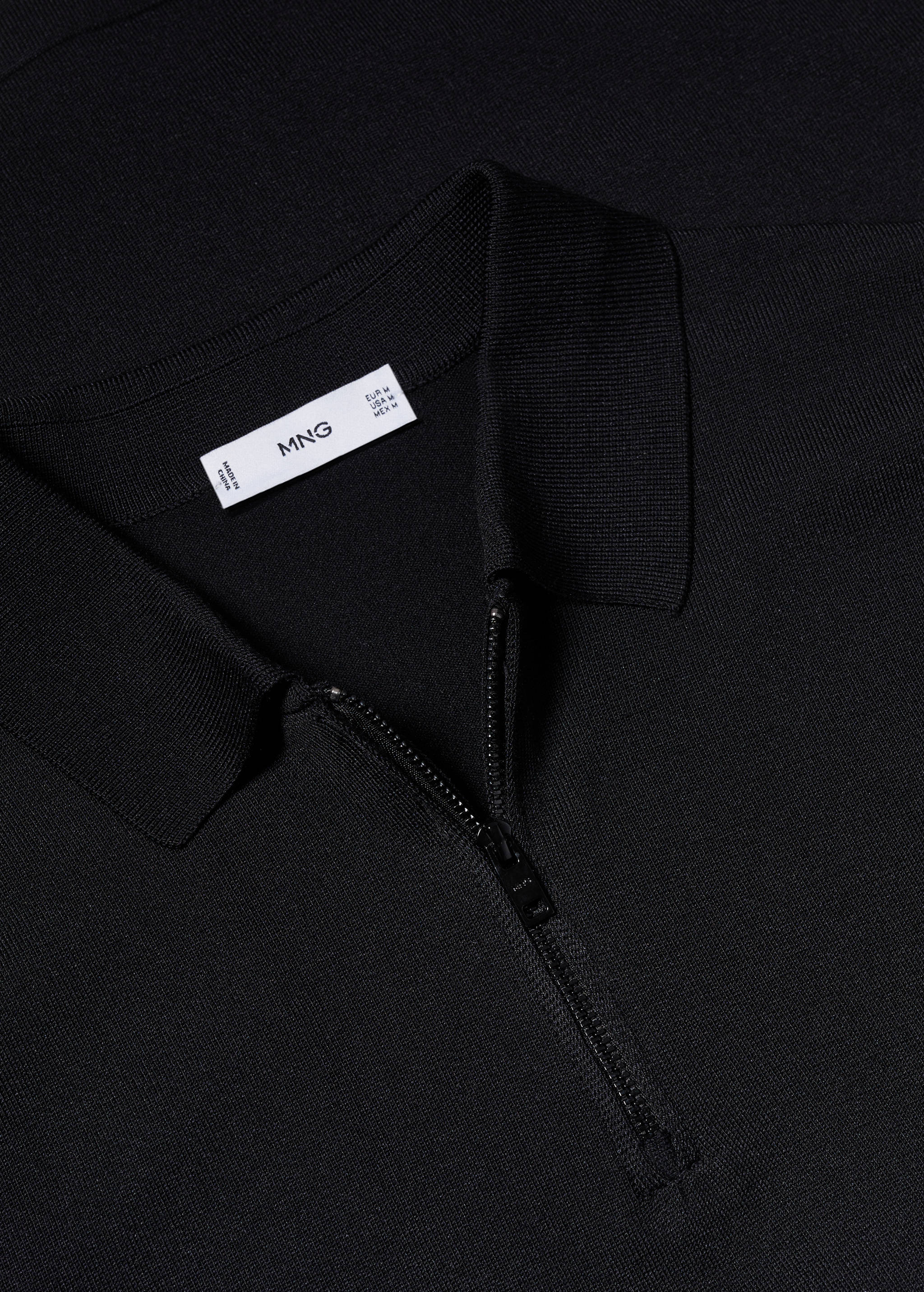 Fine-knit polo shirt with zip - Details of the article 8