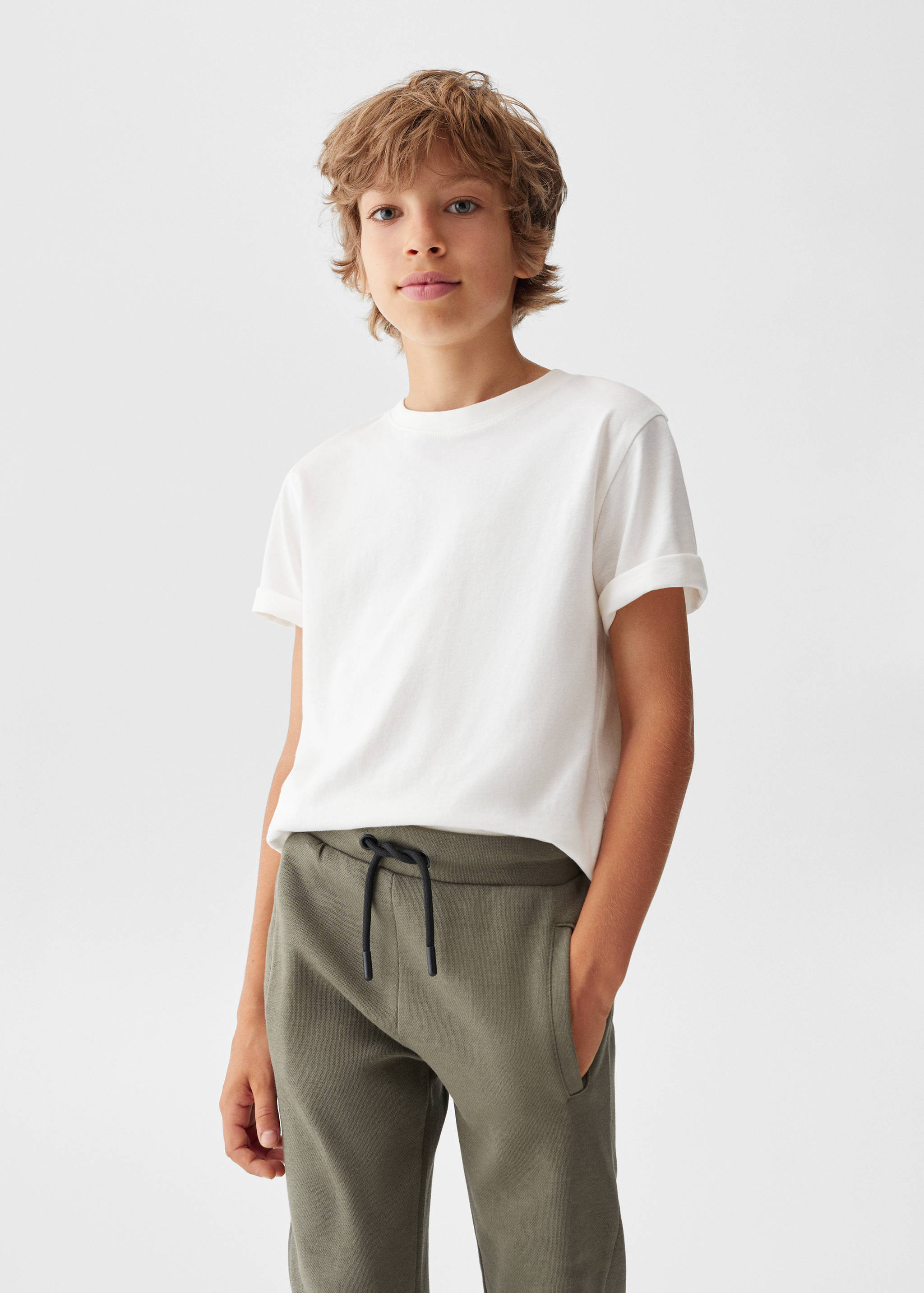 Cotton jogger-style trousers - Medium plane