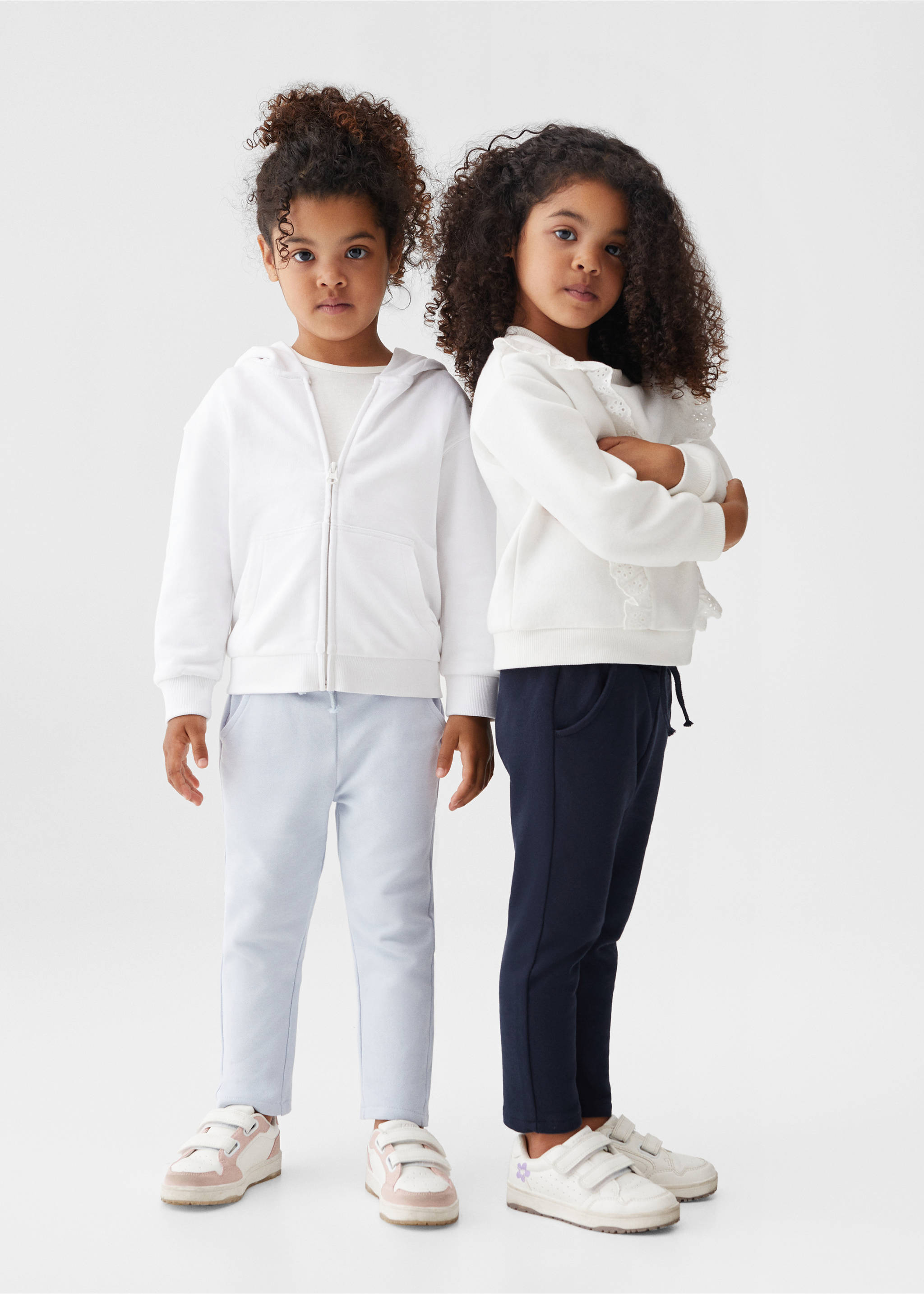 Cotton jogger-style trousers - Details of the article 2, Sky Blue. Ref: 57062523-00.