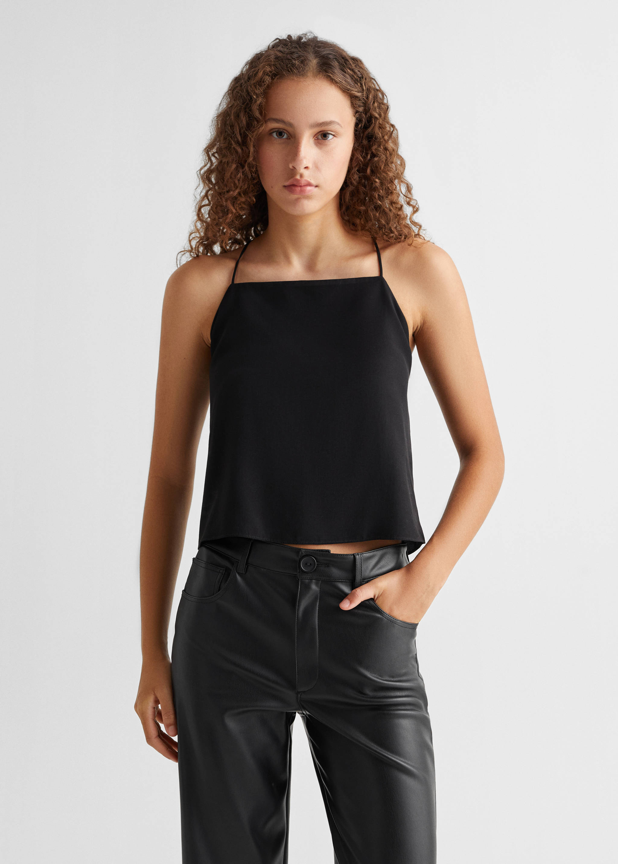 Faux-leather trousers - Medium plane