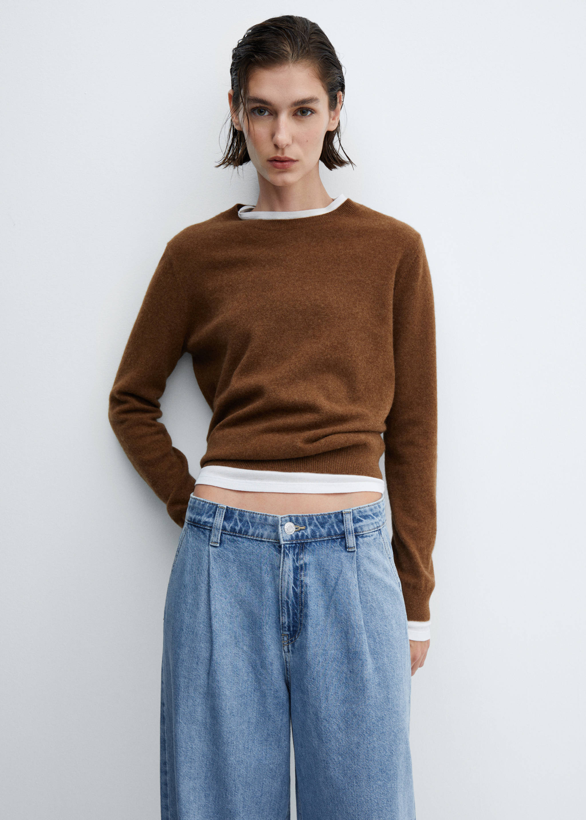 Wide leg pleated jeans - Details of the article 1