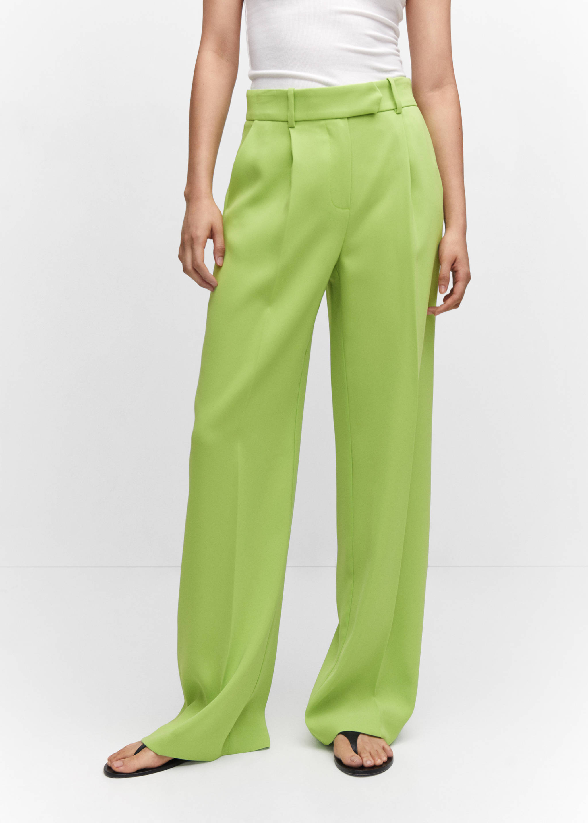 Wide leg pleated trousers - Medium plane