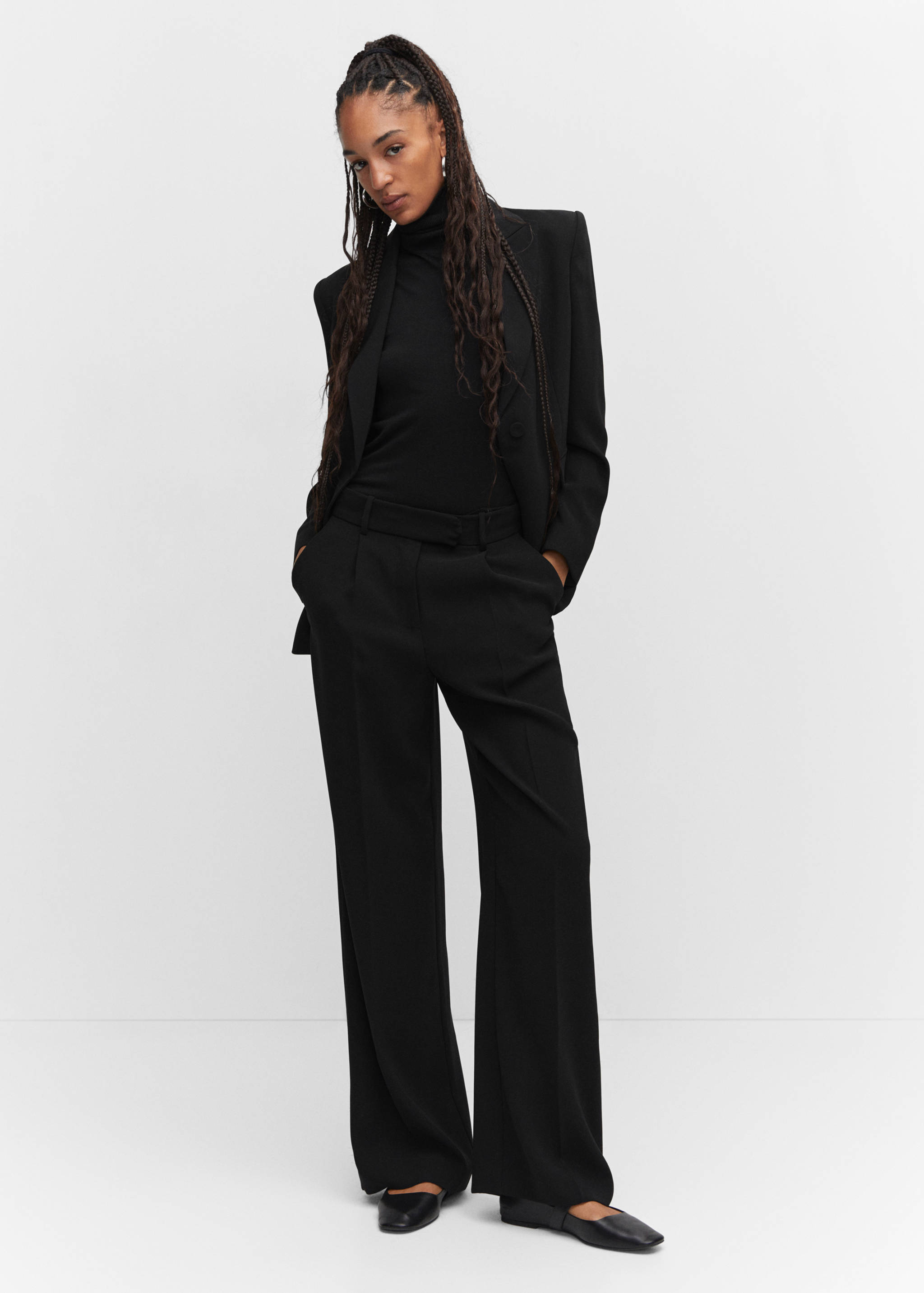 Wide leg pleated trousers - General plane