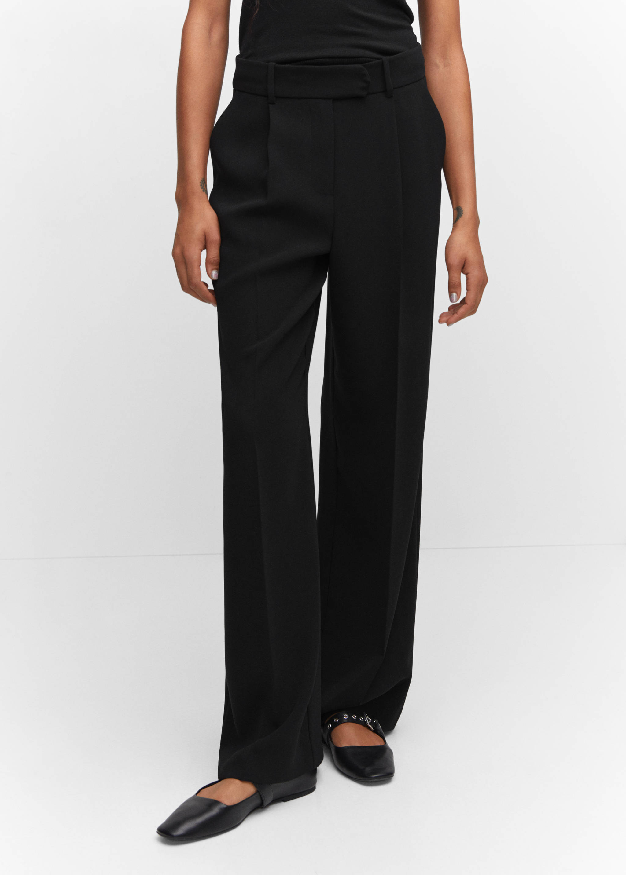 Wide leg pleated trousers - Medium plane