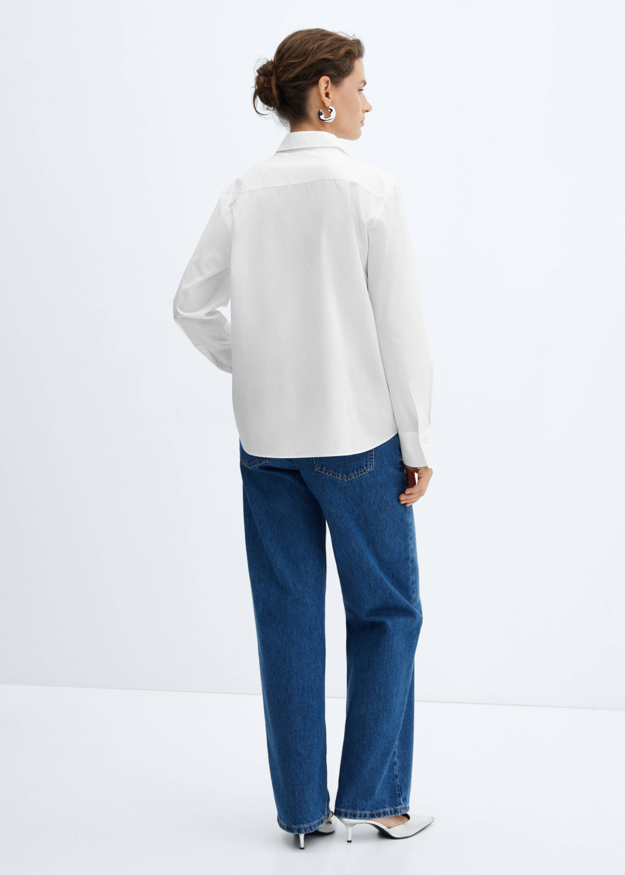 常规版型棉与莱赛尔纤维混纺衬衫 - null