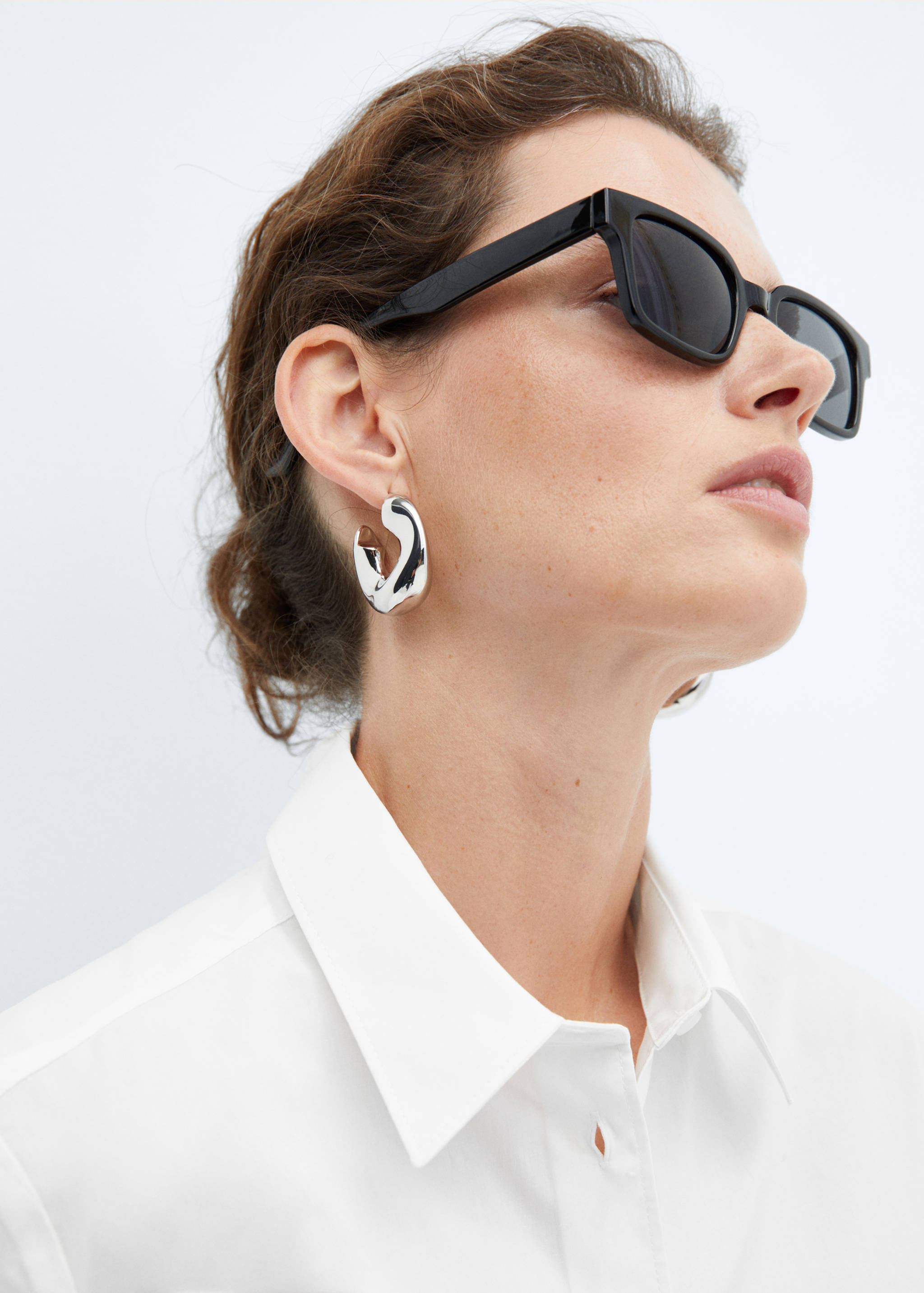 常规版型棉与莱赛尔纤维混纺衬衫 - null