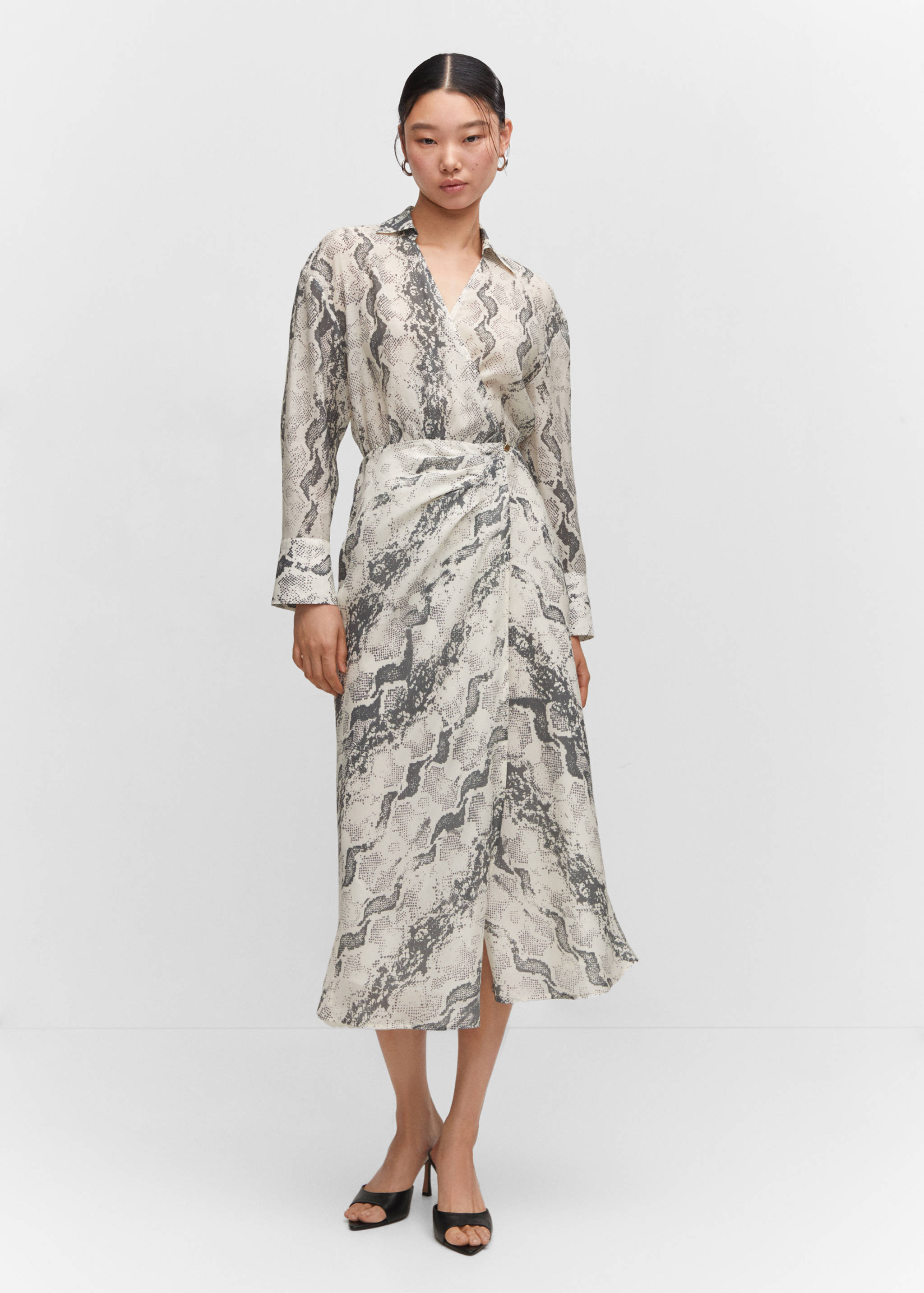 Snake print lyocell dress - General plane