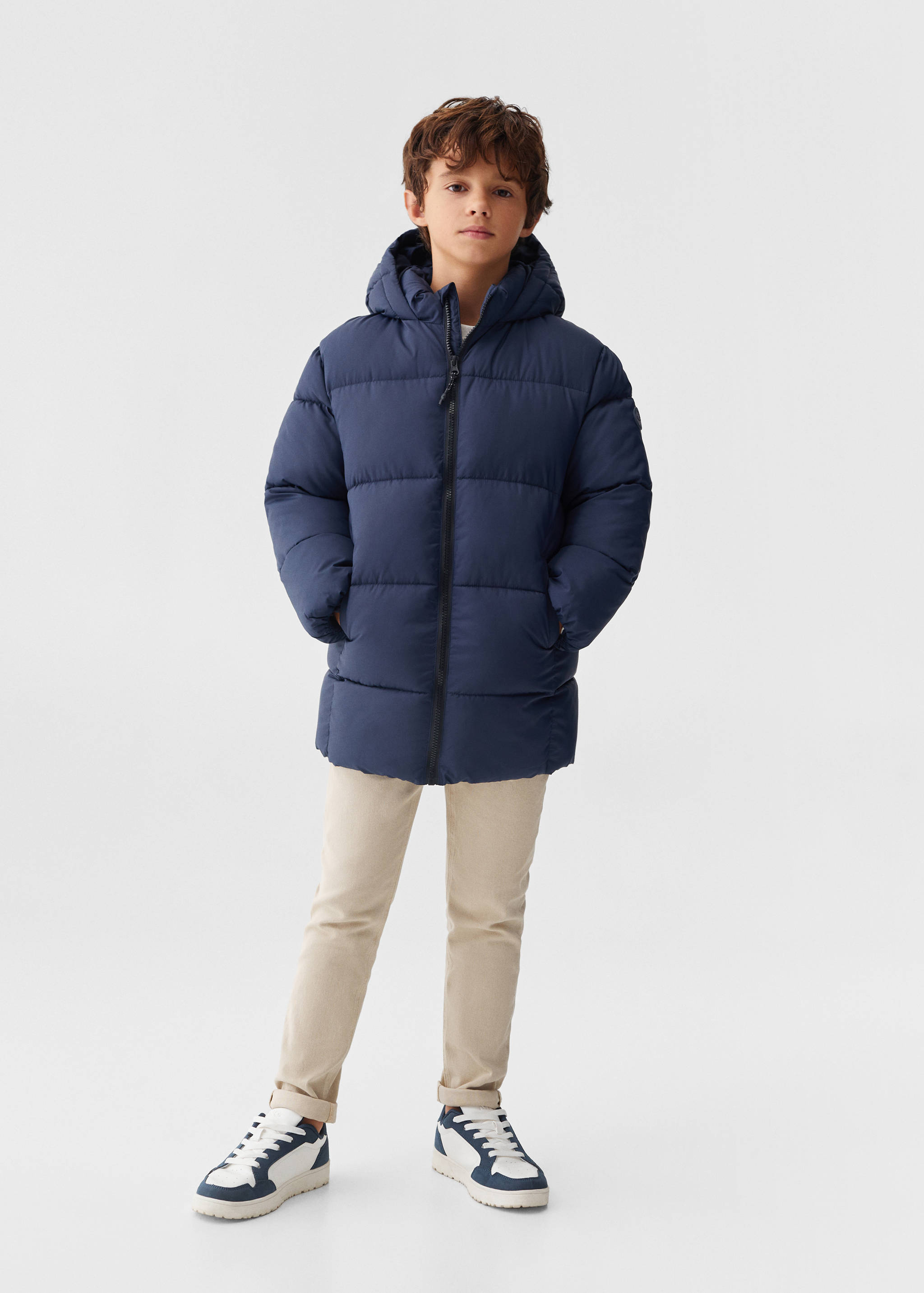 Quilted long coat - General plane