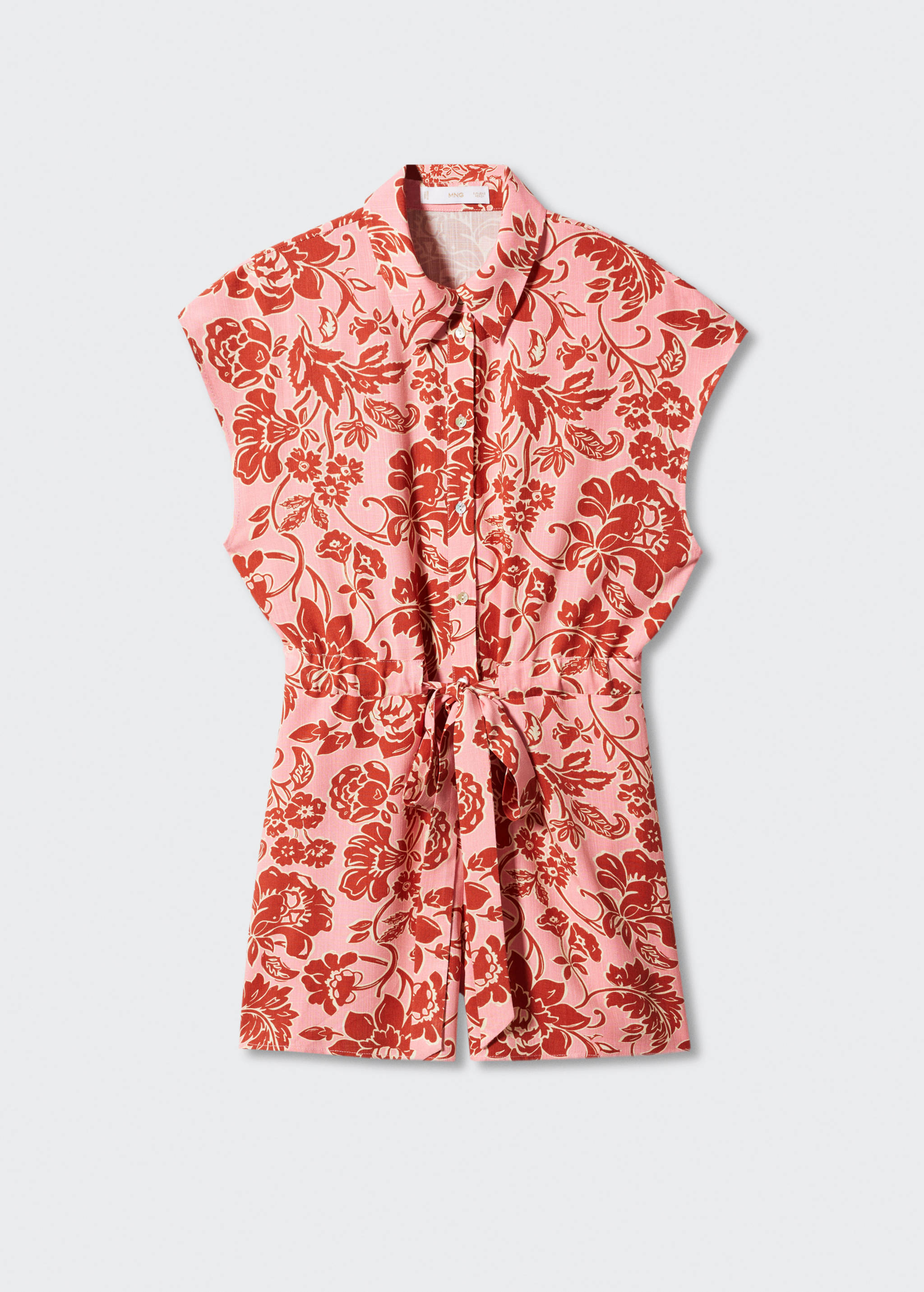 Floral-print jumpsuit with tie - Article without model