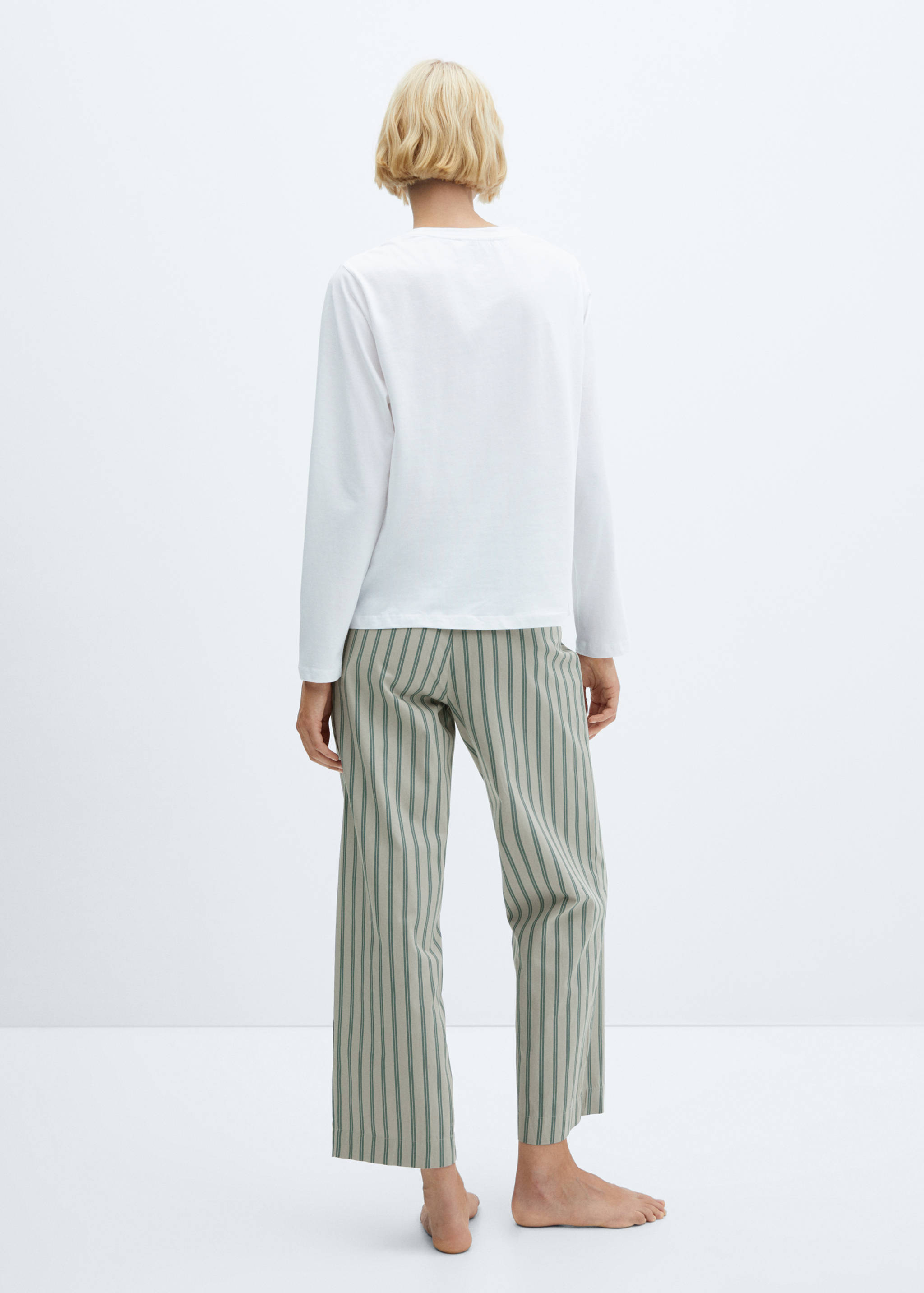 Striped cotton long pyjama - Reverse of the article