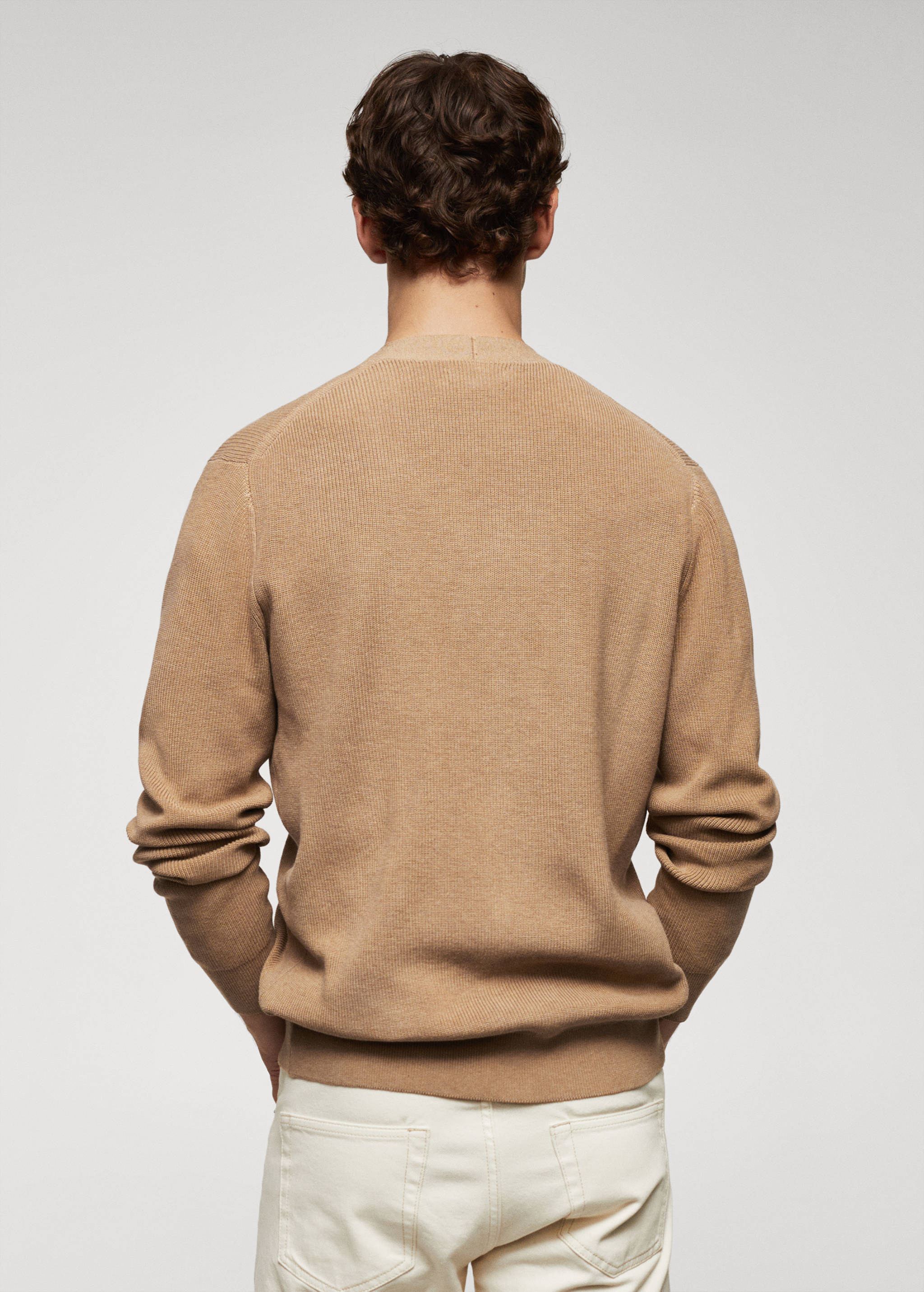 结构棉质开衫 - null