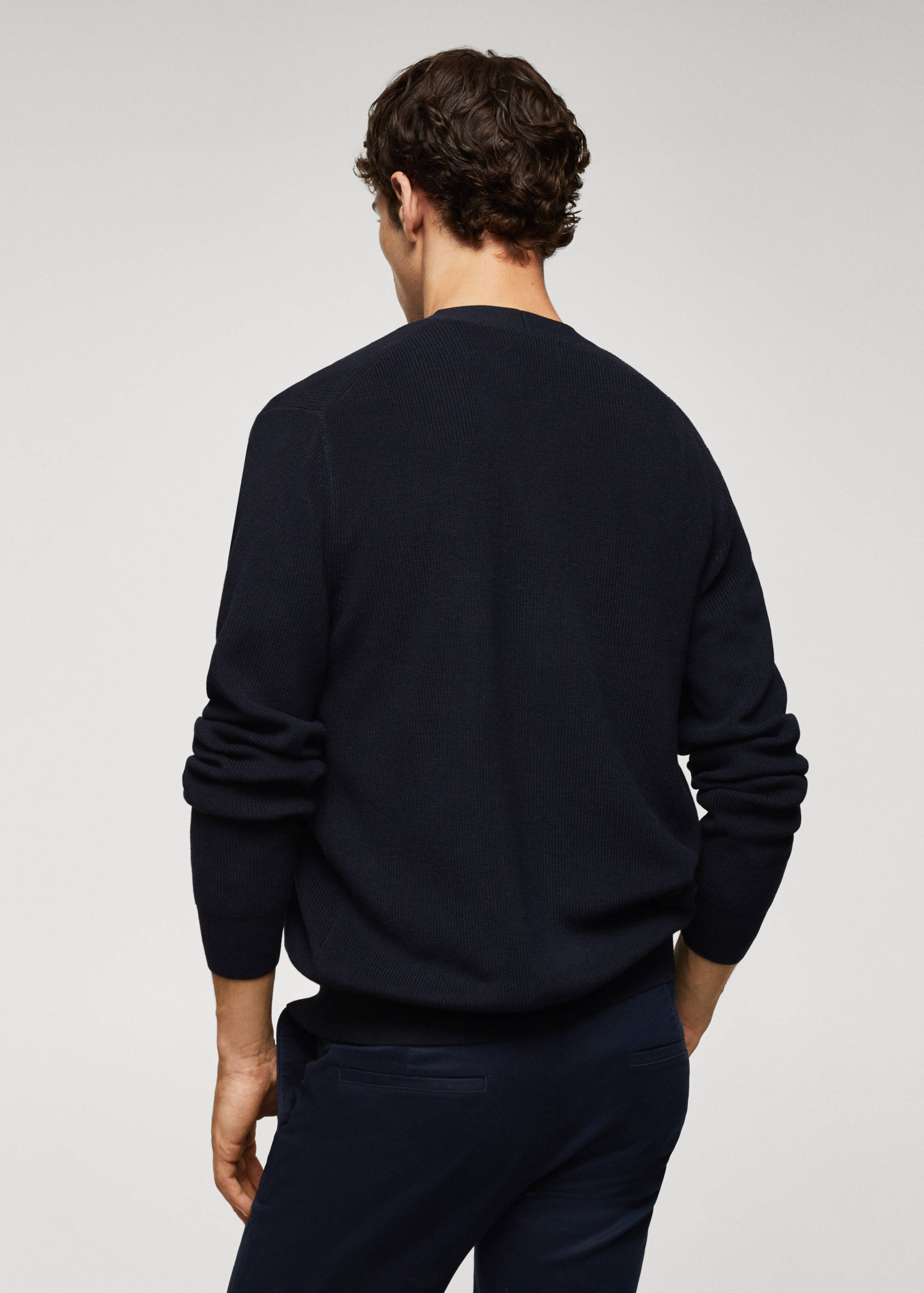 结构棉质开衫 - null