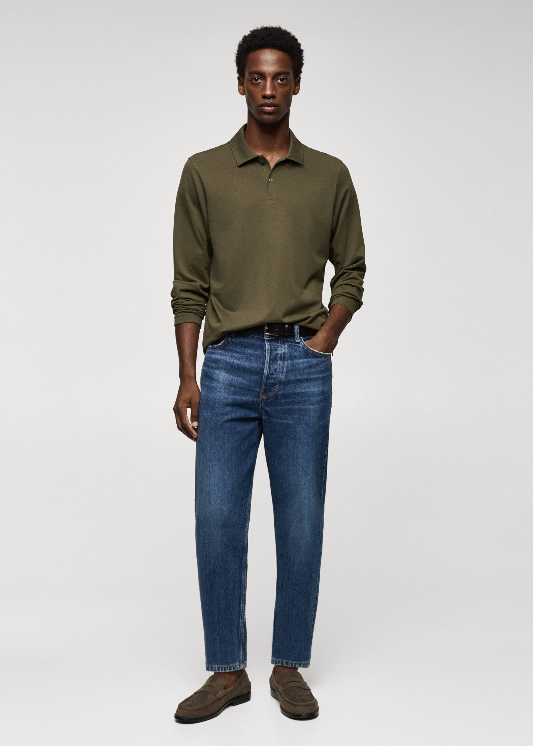 Long sleeves cotton polo - General plane