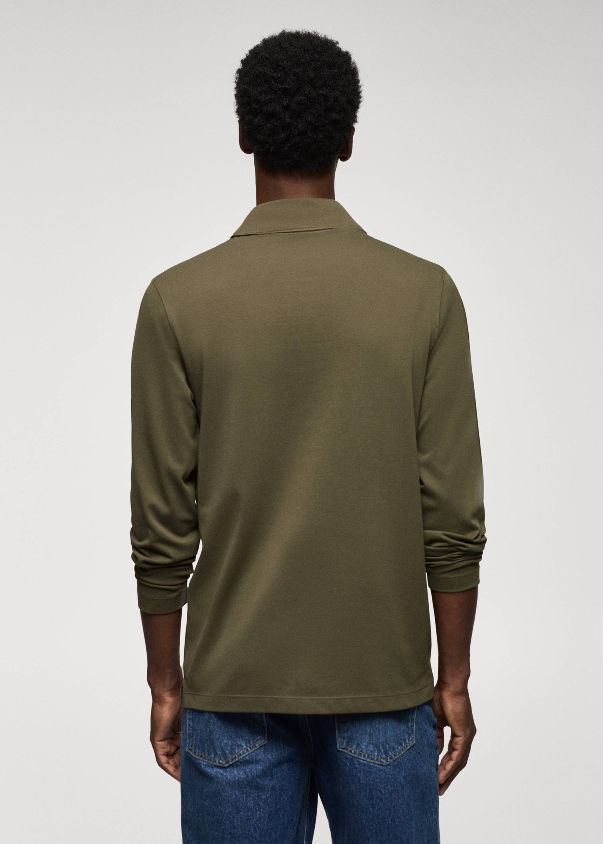 Long sleeves cotton polo - Reverse of the article