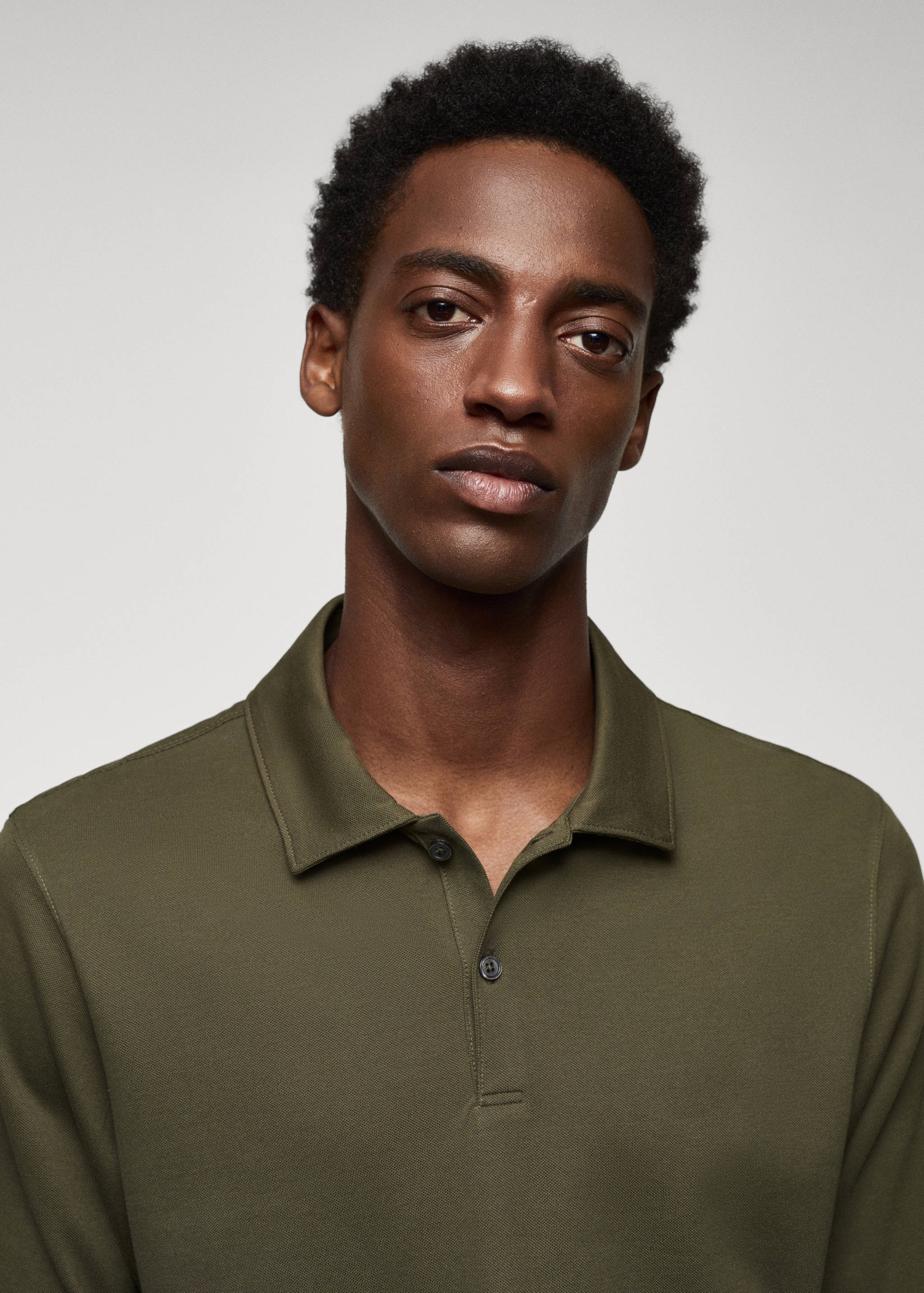 Long sleeves cotton polo - Details of the article 1