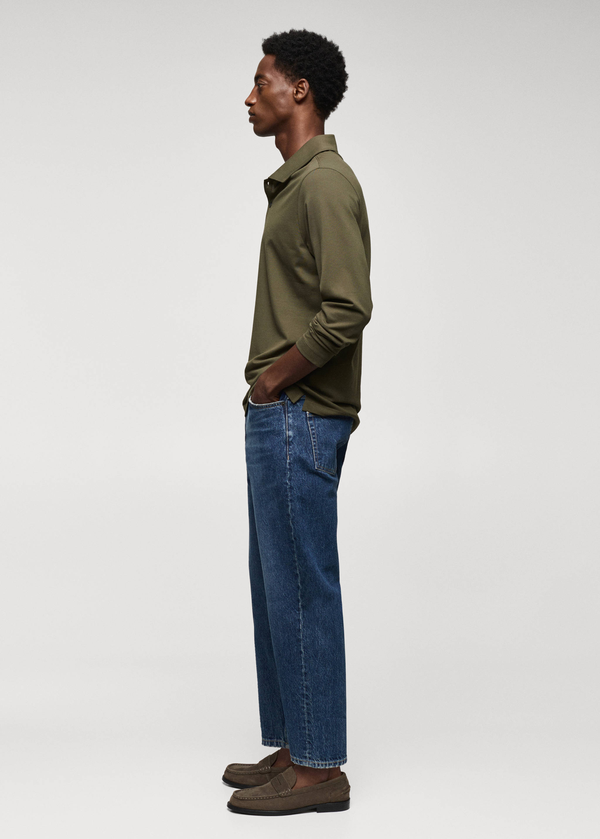 Long sleeves cotton polo - Details of the article 2