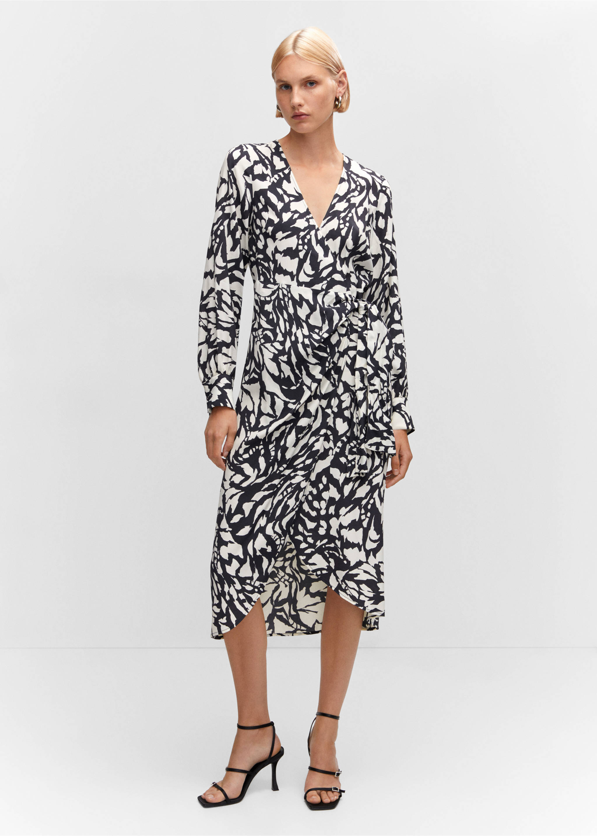 Print wrap dress - General plane, Black. Ref: 57064409-00.