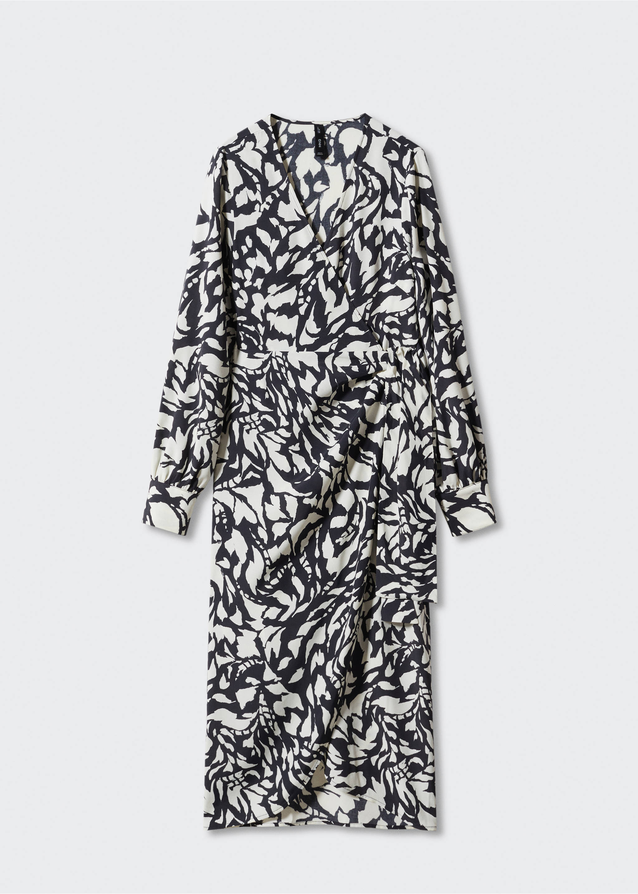 Print wrap dress - Article without model, Black. Ref: 57064409-00.
