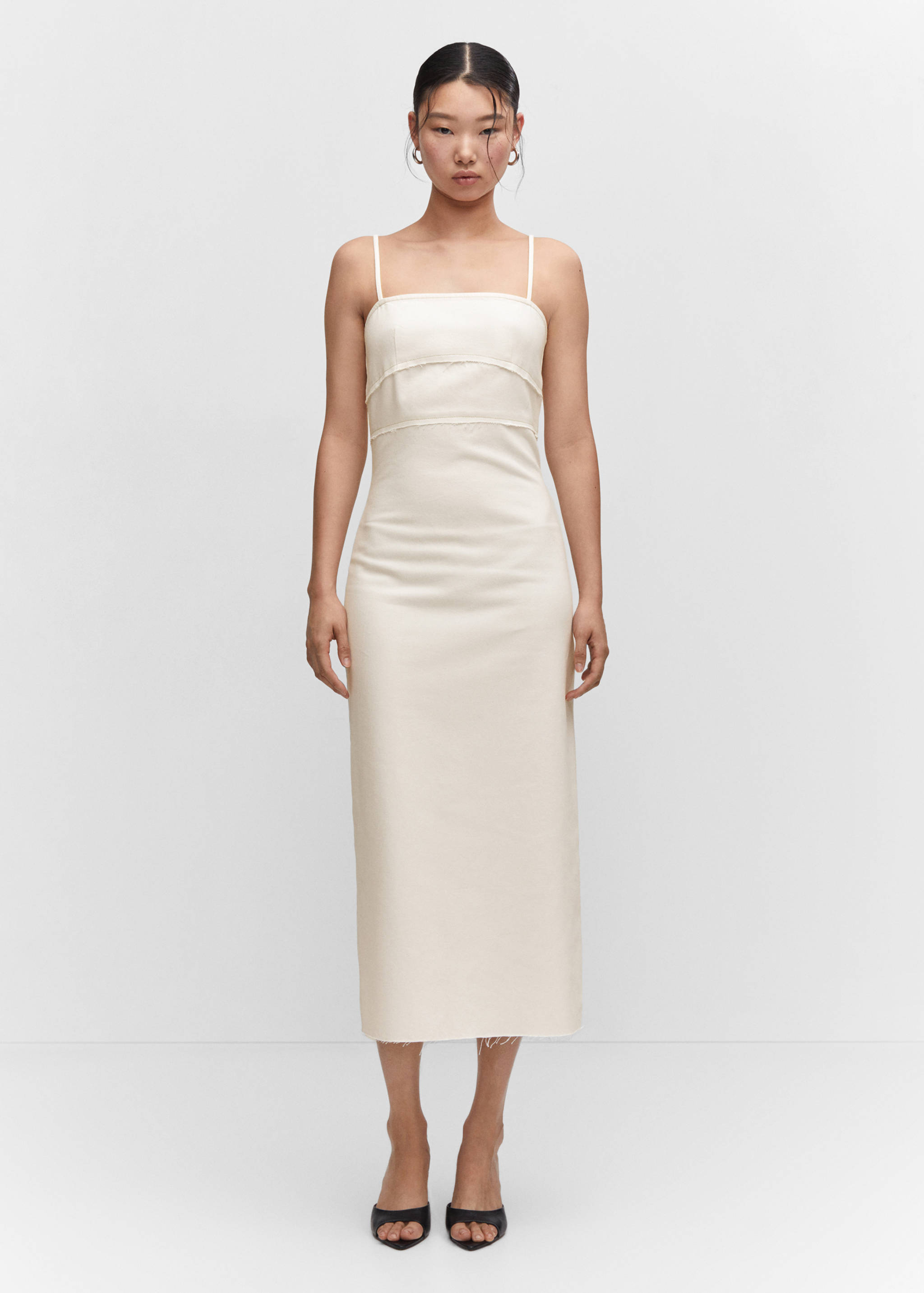 Denim dress with seam detail - General plane