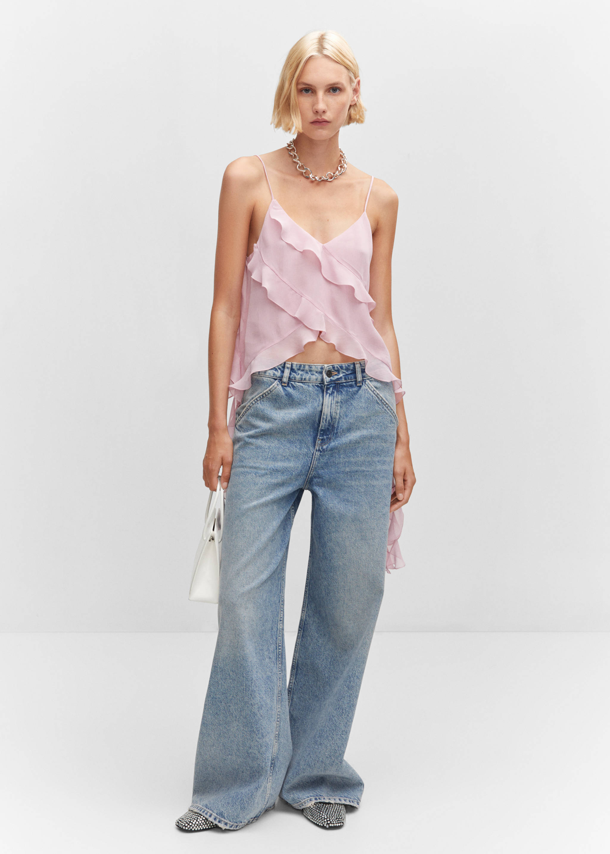 Chiffon ruffle top - General plane