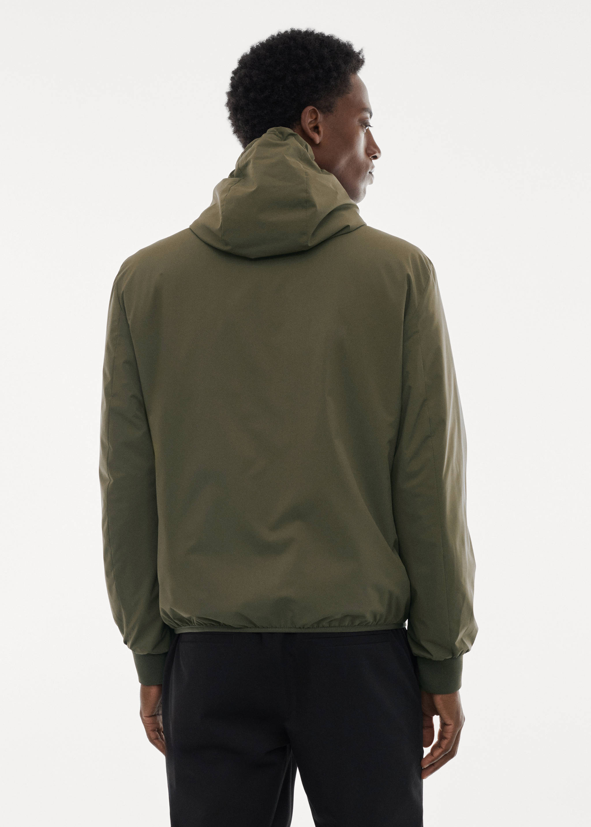 Water-repellent hooded quilted jacket - Reverse of the article