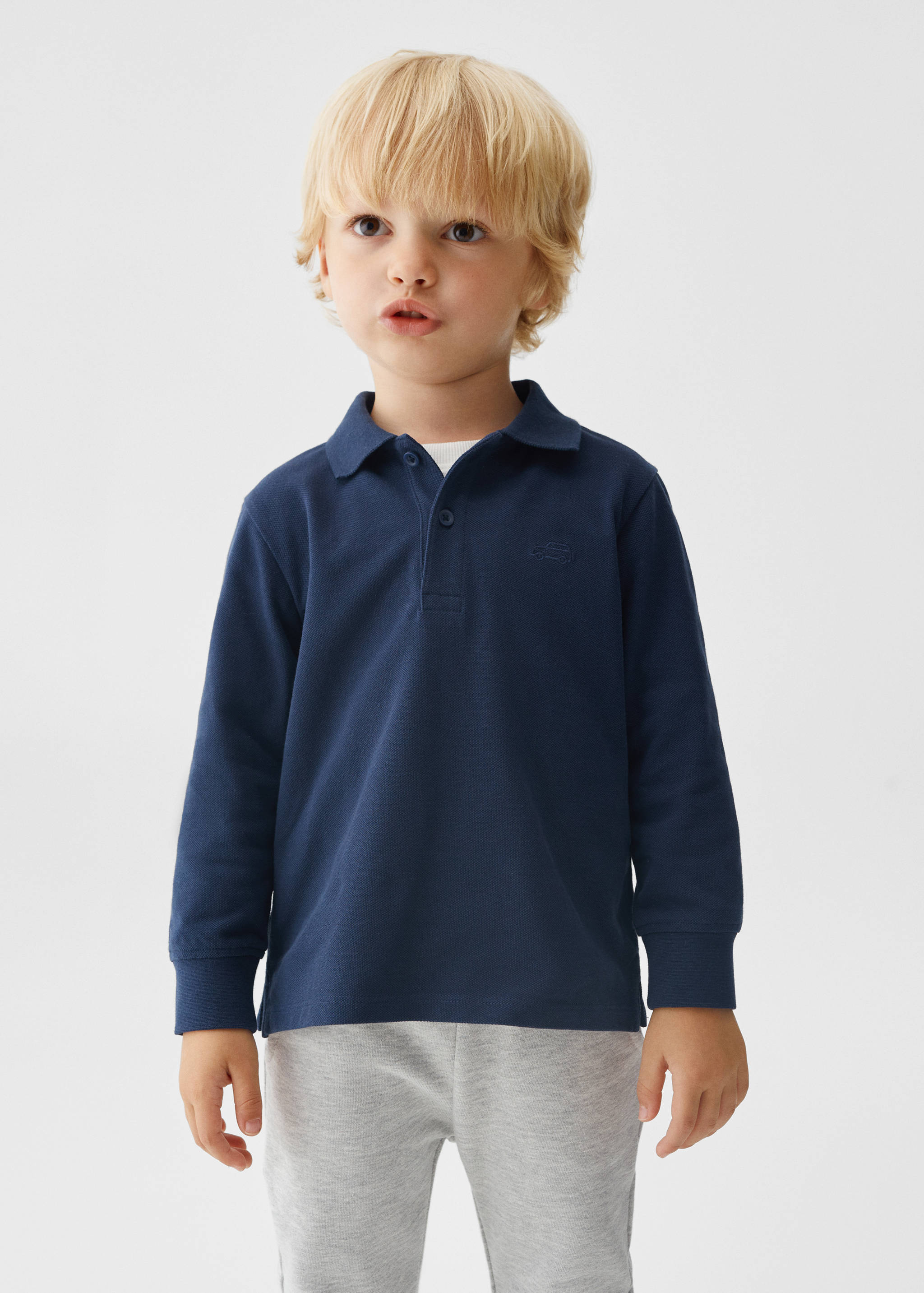 Long sleeves cotton polo - Medium plane