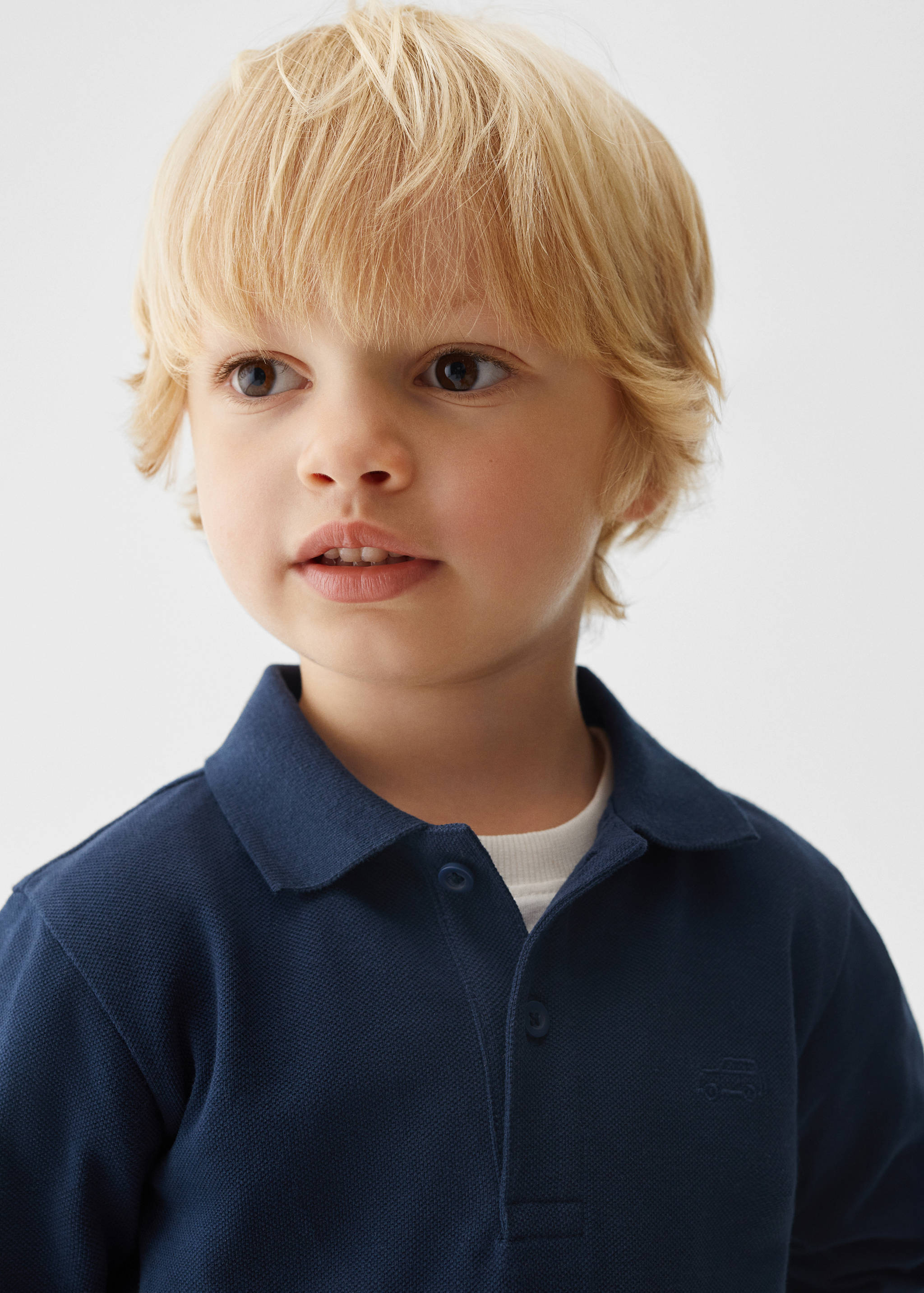 Long sleeves cotton polo - Details of the article 1