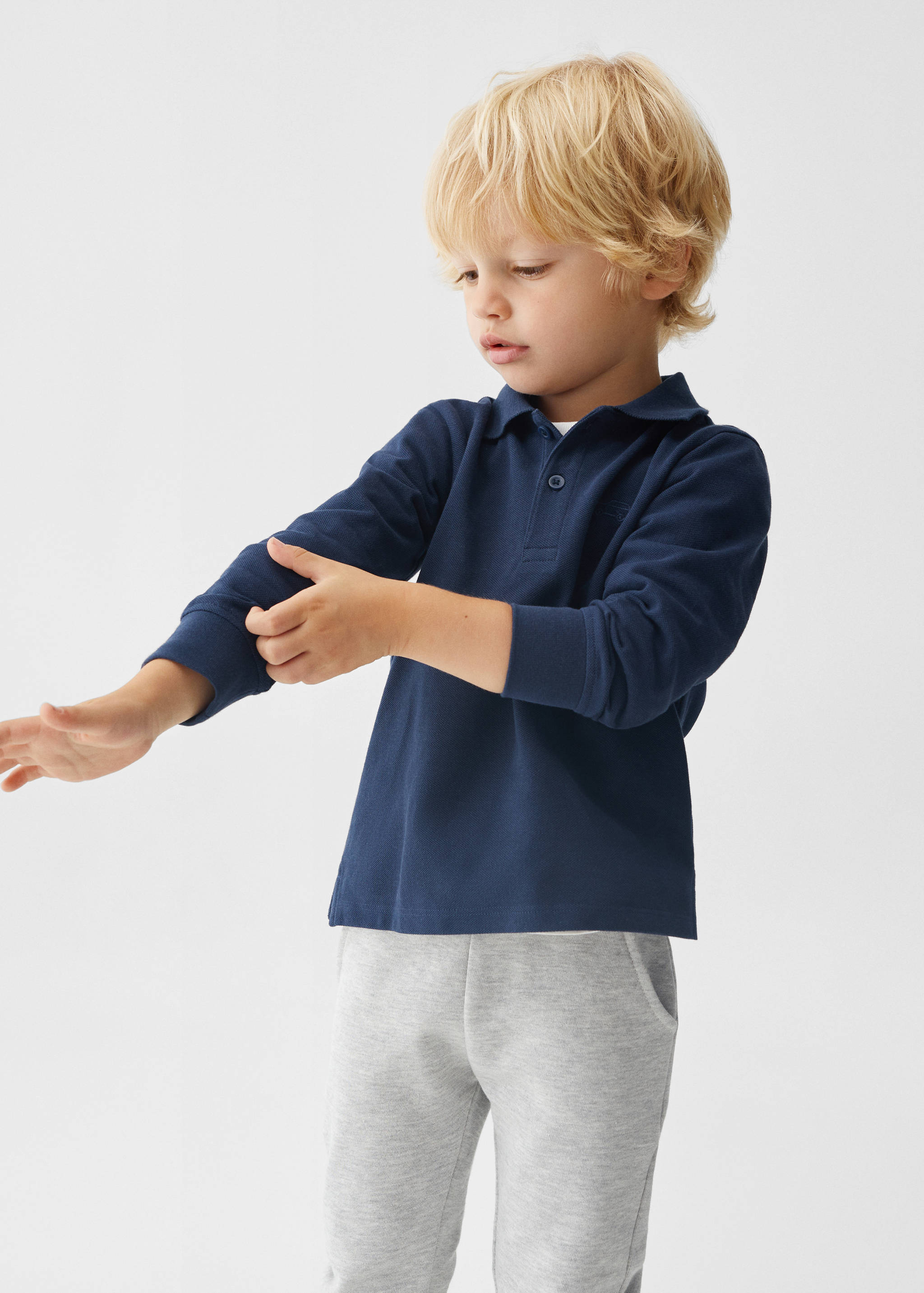 Long sleeves cotton polo - Details of the article 4