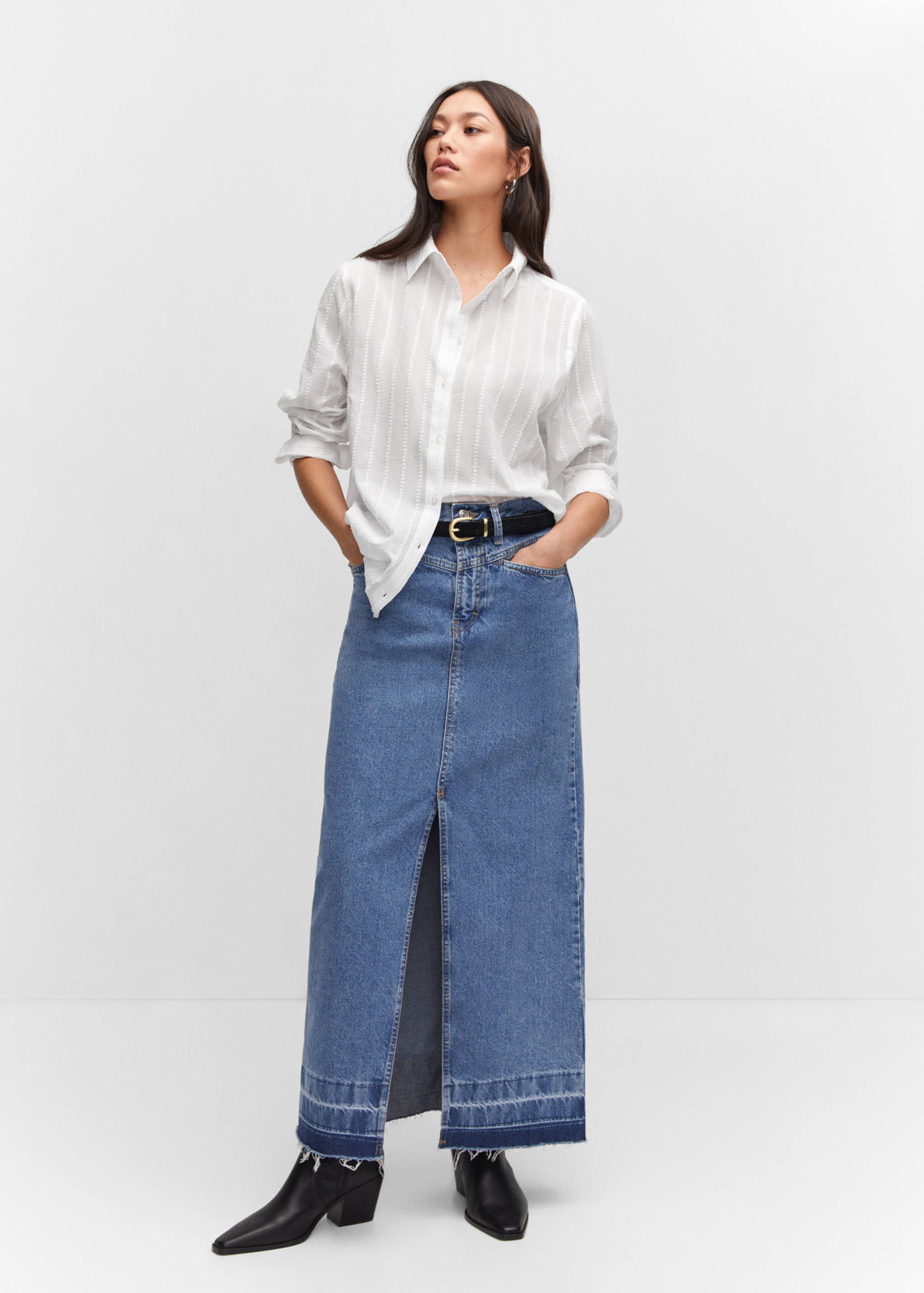 Хлопковая рубашка с вышивкой - Общий план