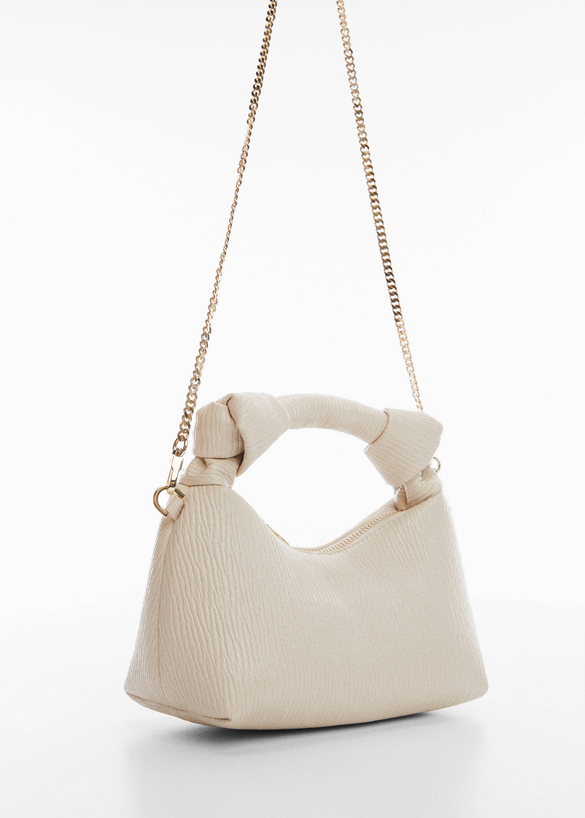 Textured knot handle bag - Medium plane