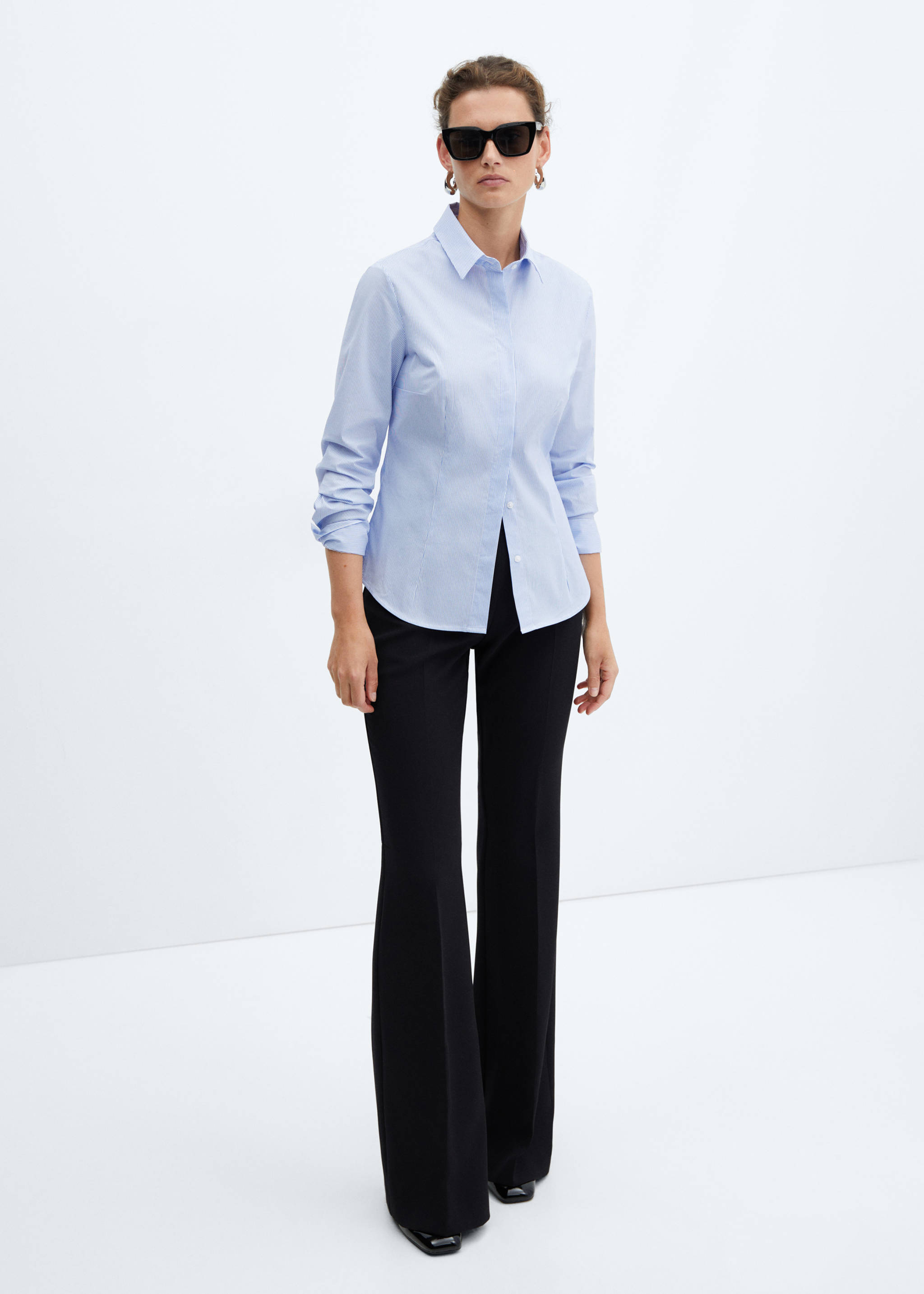 Приталенная рубашка из хлопка - Общий план