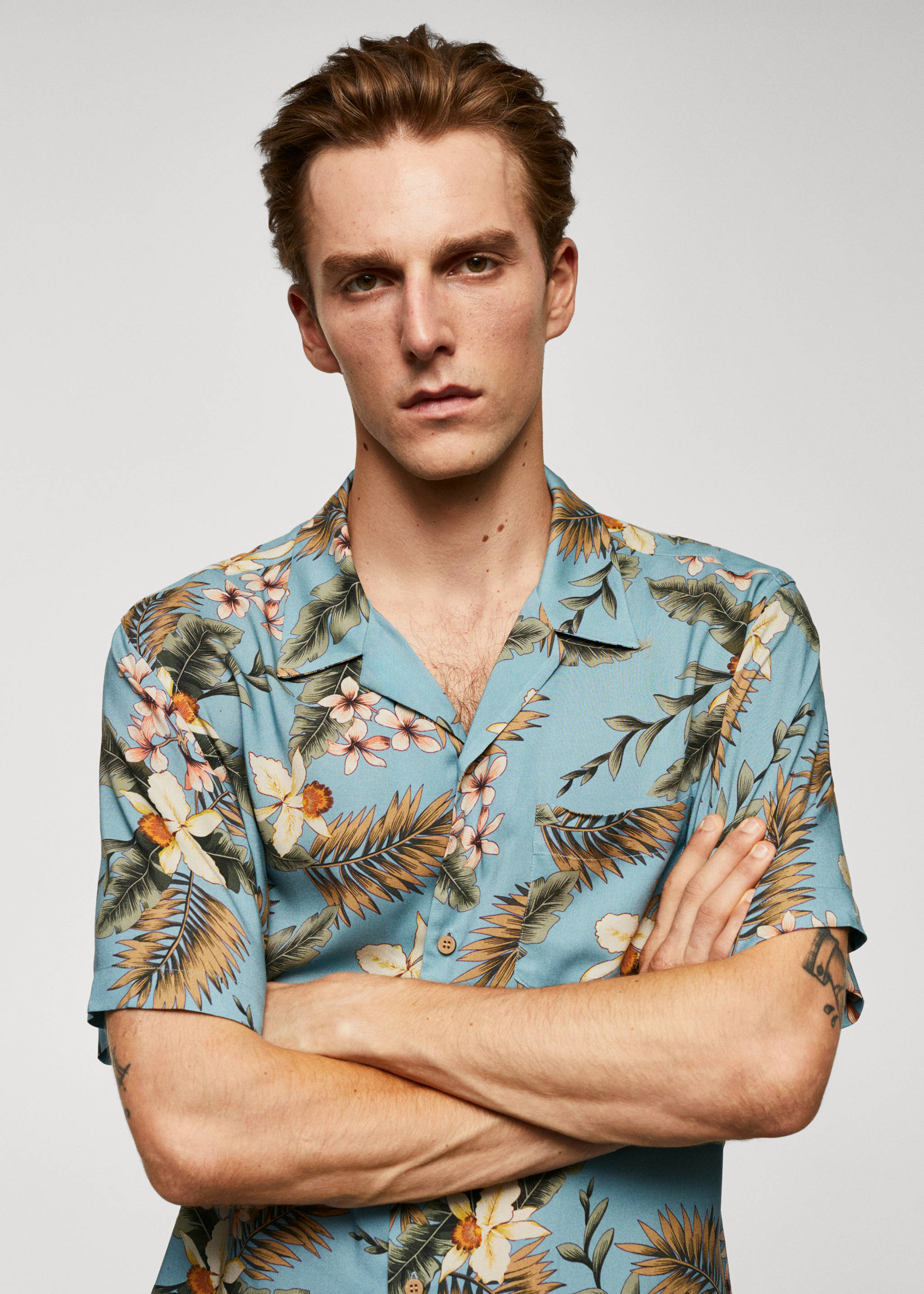 Regular-fit Hawaiian-print shirt - Details of the article 1