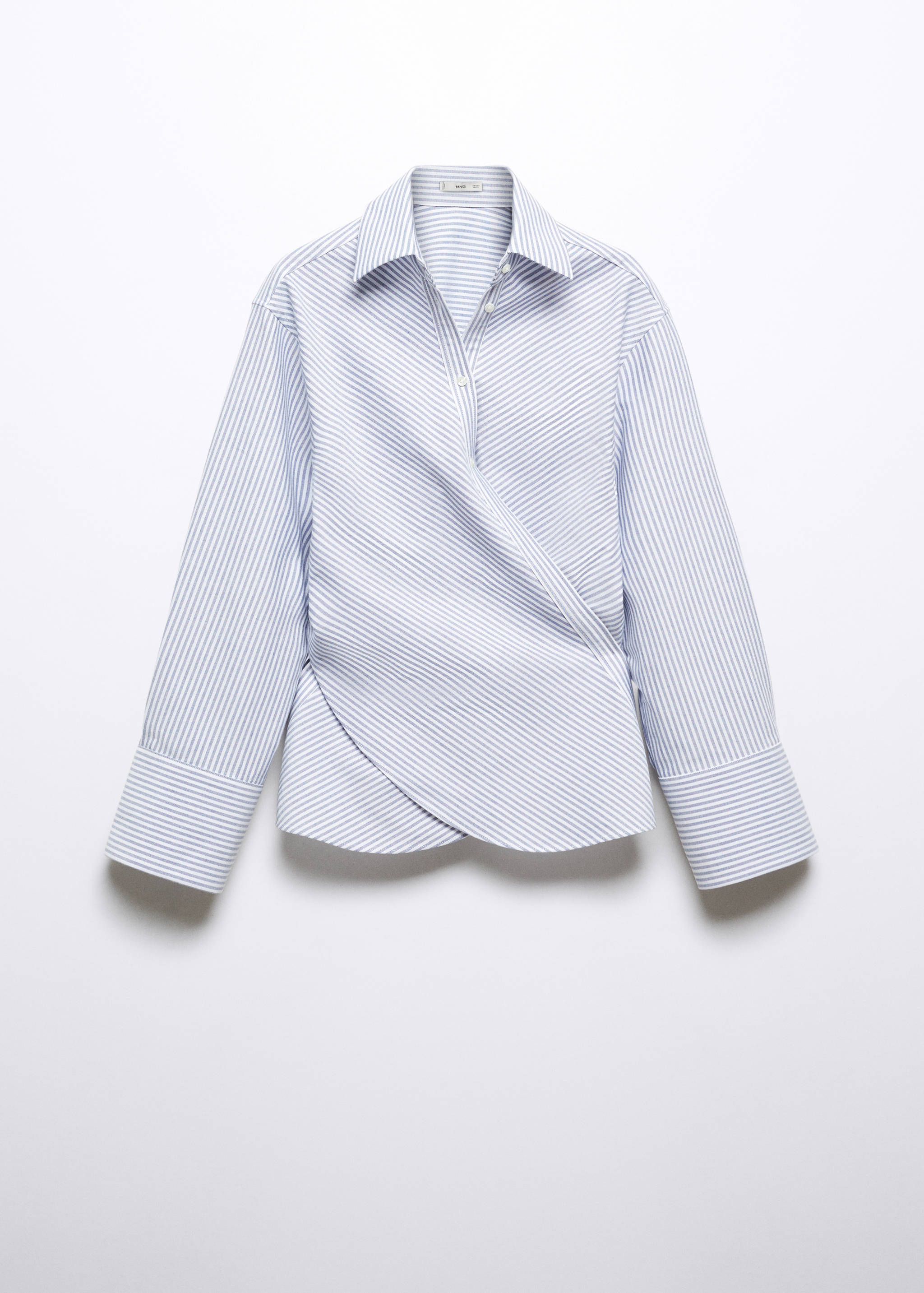 Striped cotton wrap blouse - Article without model