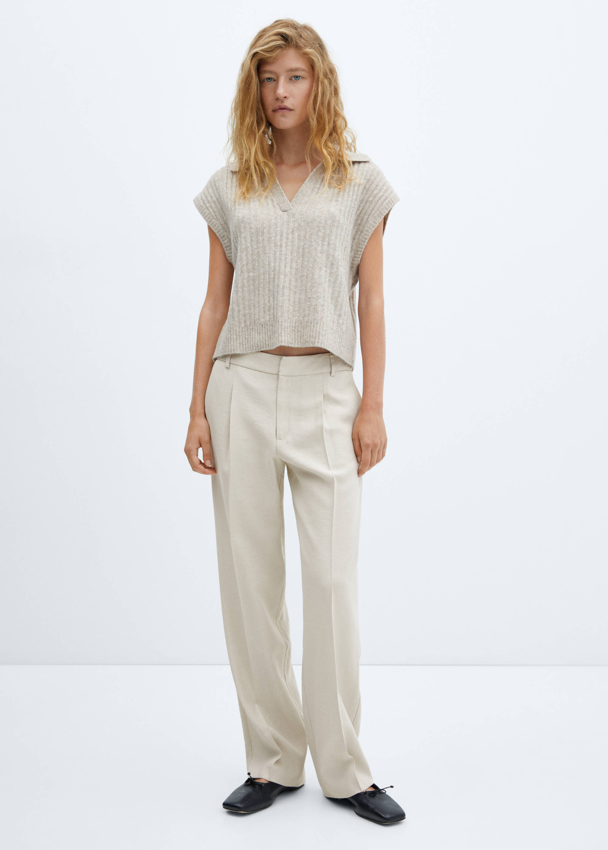 Straight-fit pleated trousers - General plane