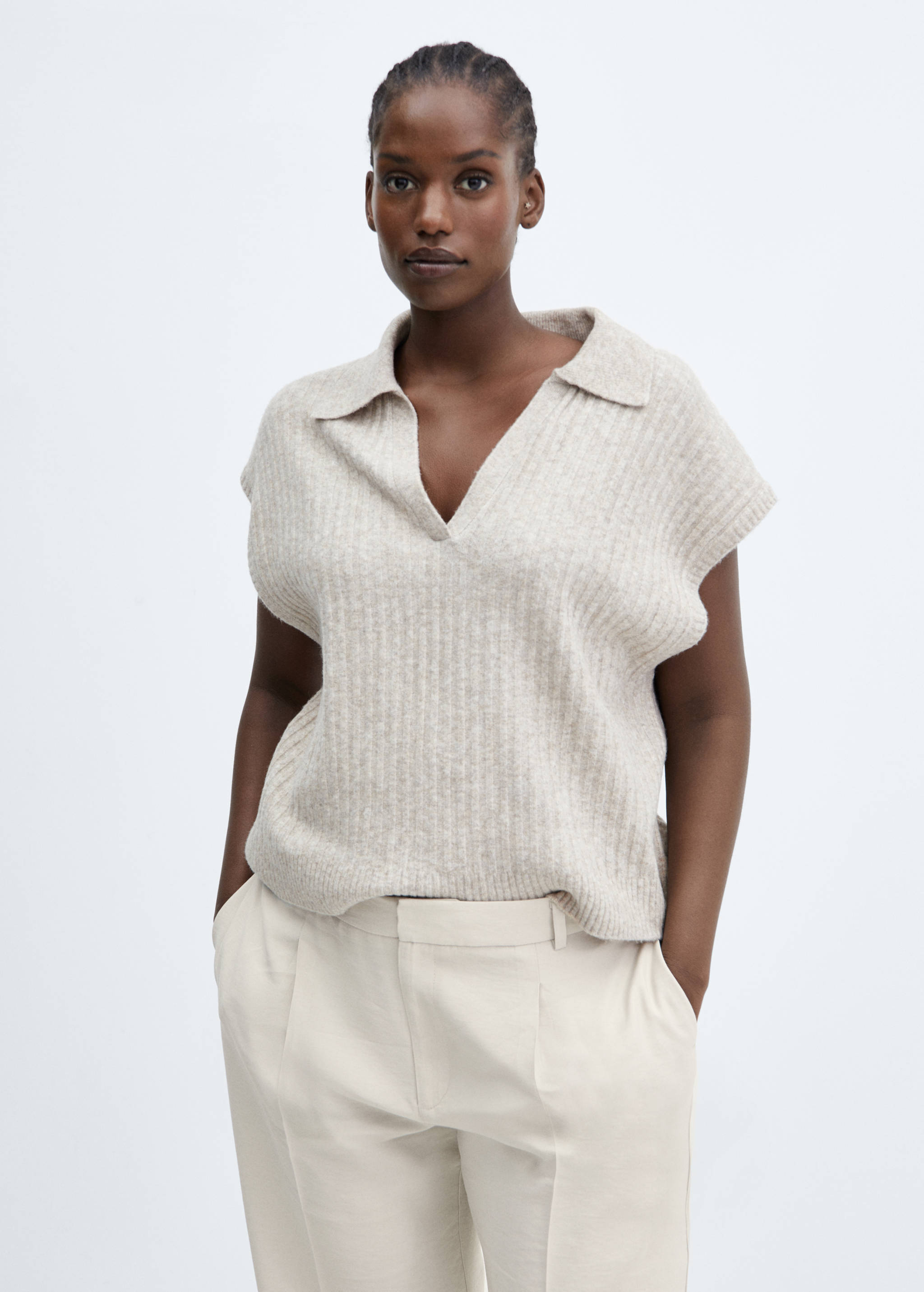 Straight-fit pleated trousers - Details of the article 5
