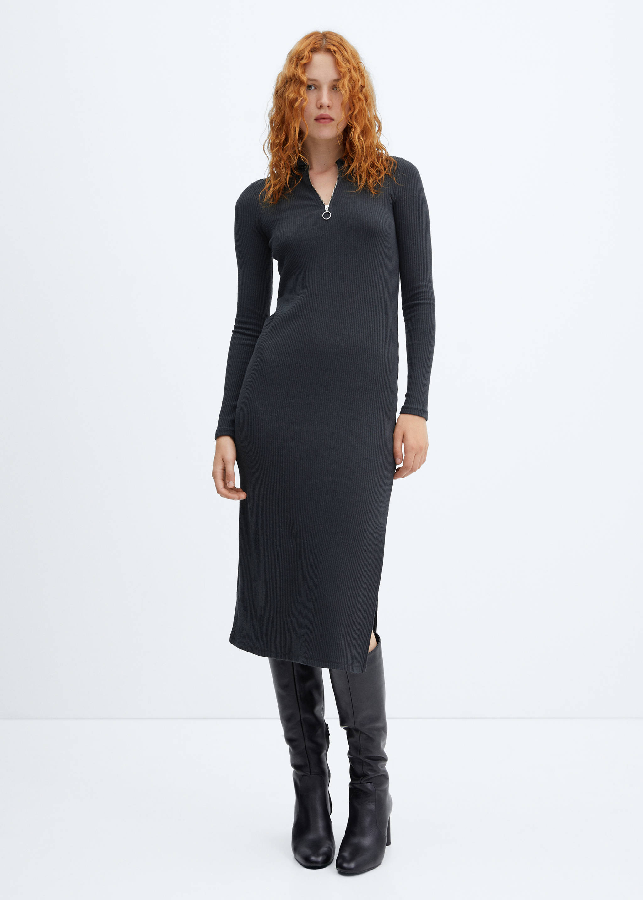 Zipped neckline dress - General plane
