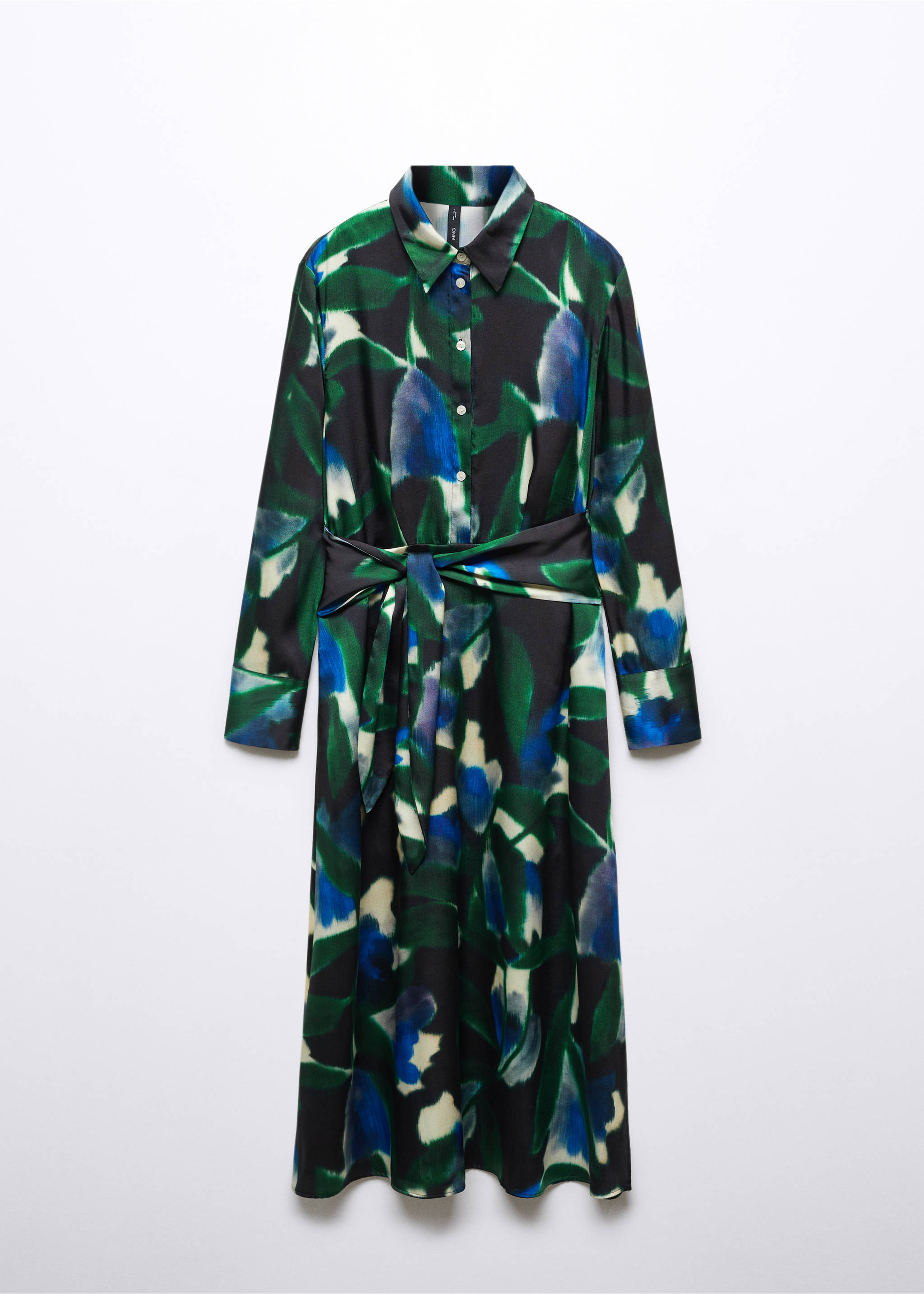 Printed shirt dress - Article without model, Green. Ref: 57065812-00.