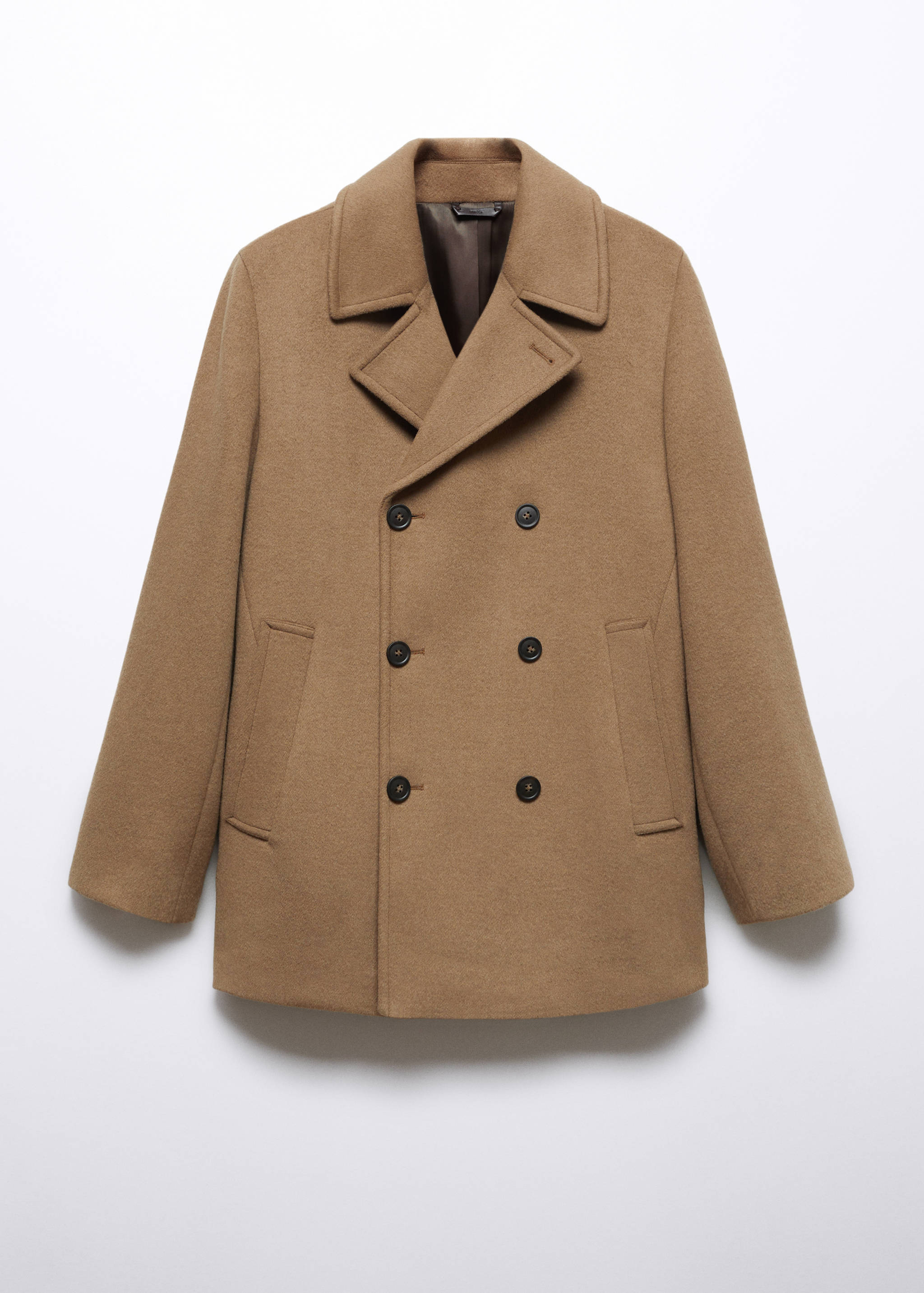 Recycled wool double-breasted coat - Article without model