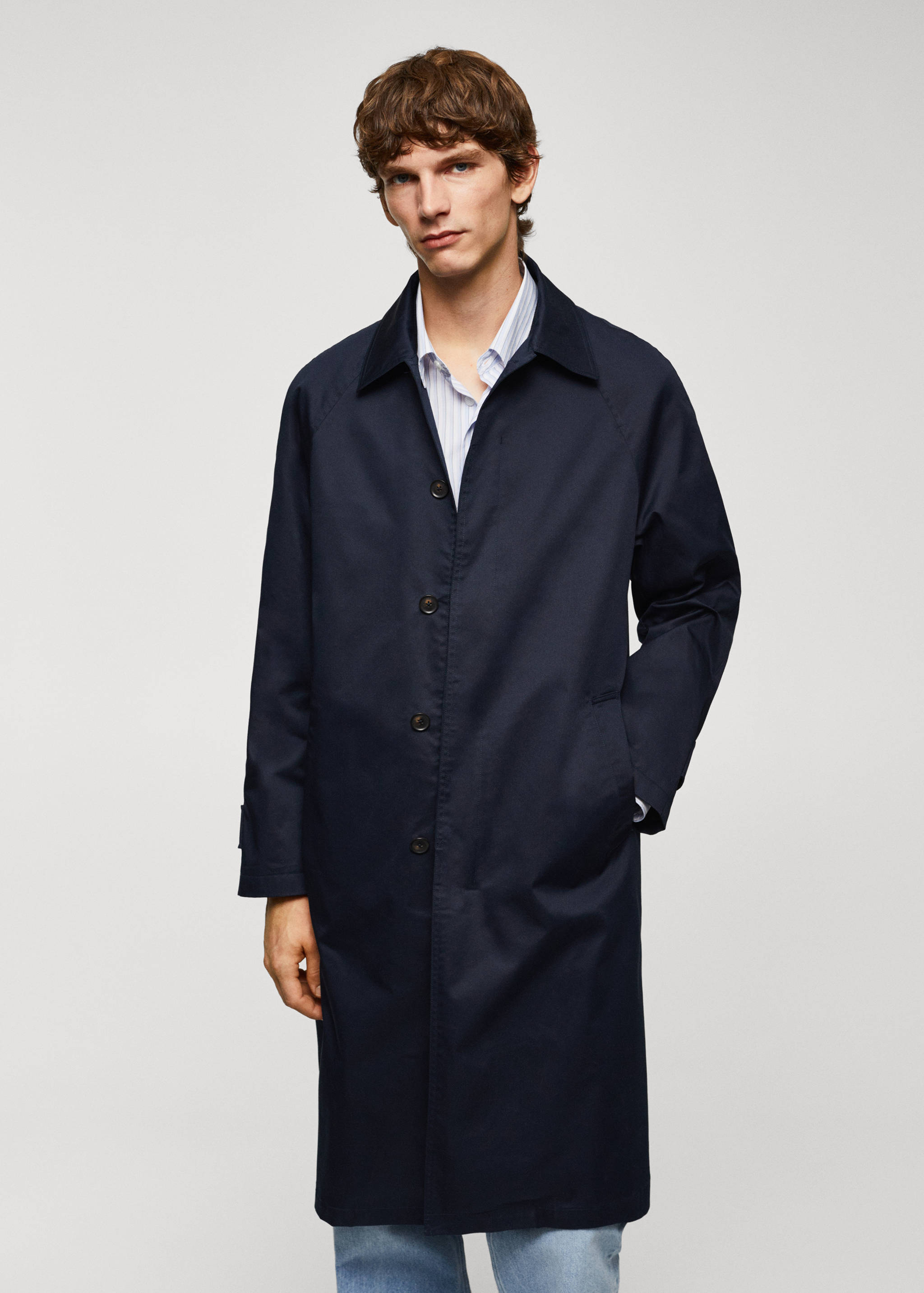 Relaxed-fit cotton trench coat - Medium plane