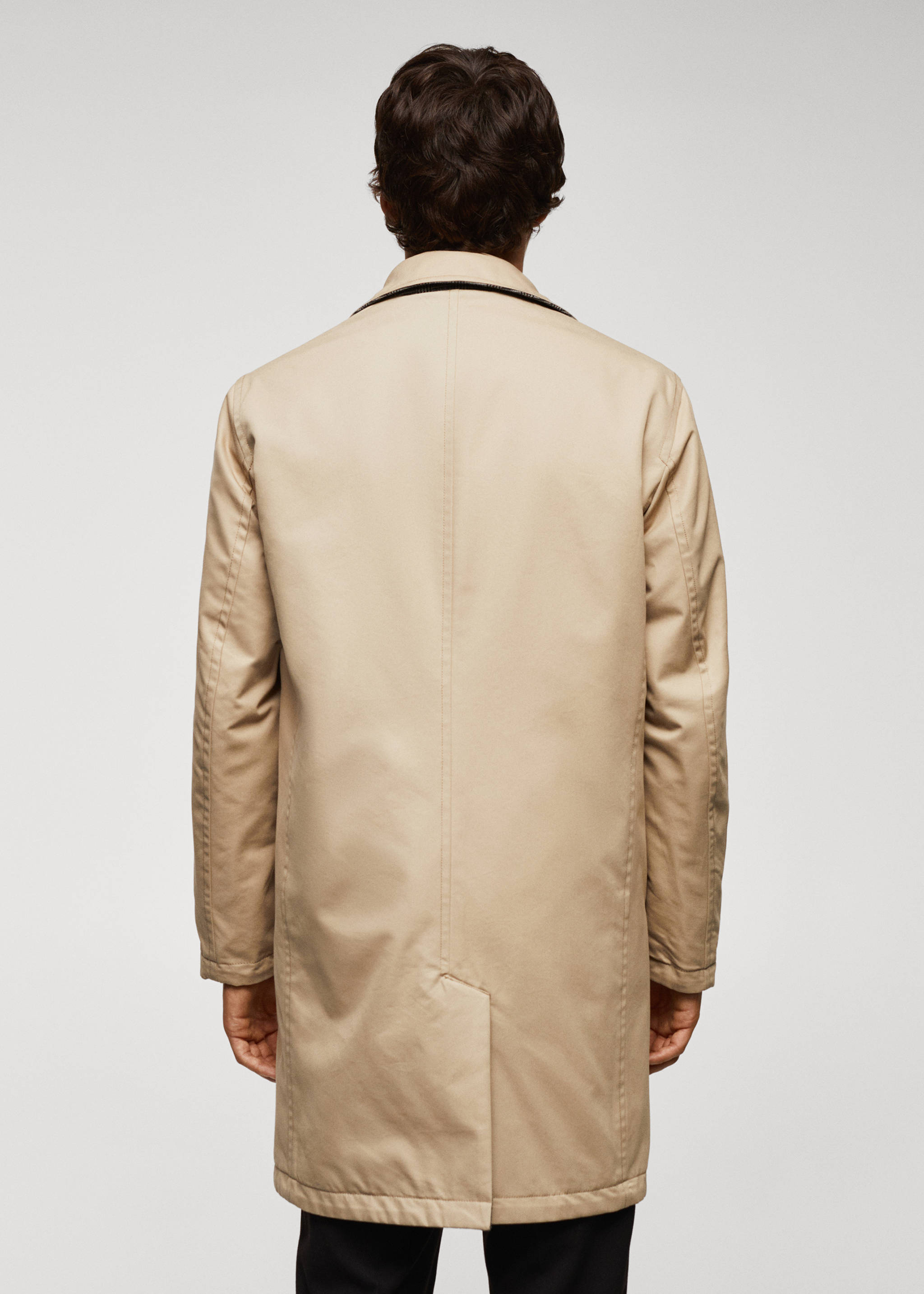 Reversible recycled wool trench coat - Reverse of the article