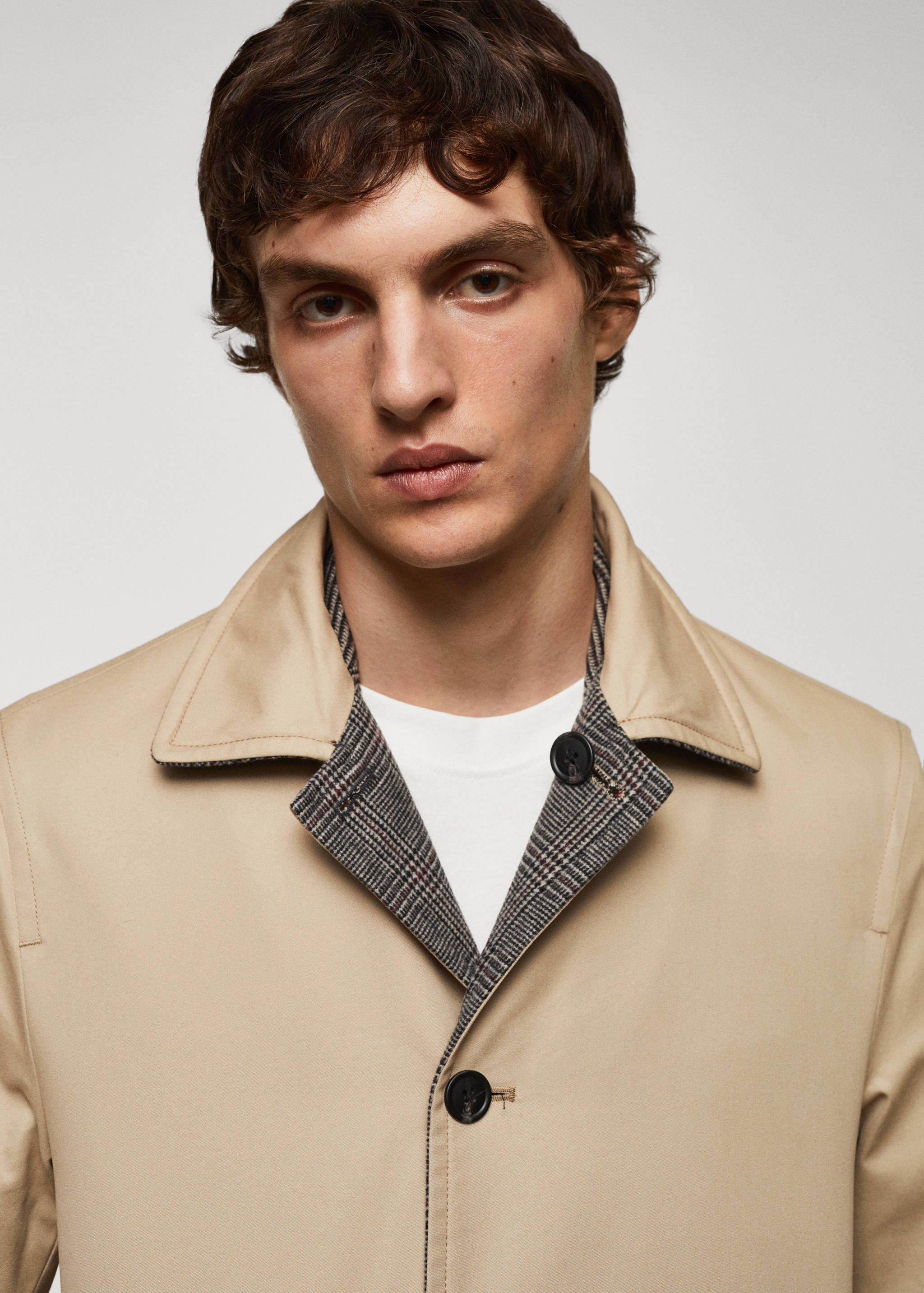 Reversible recycled wool trench coat - Details of the article 1