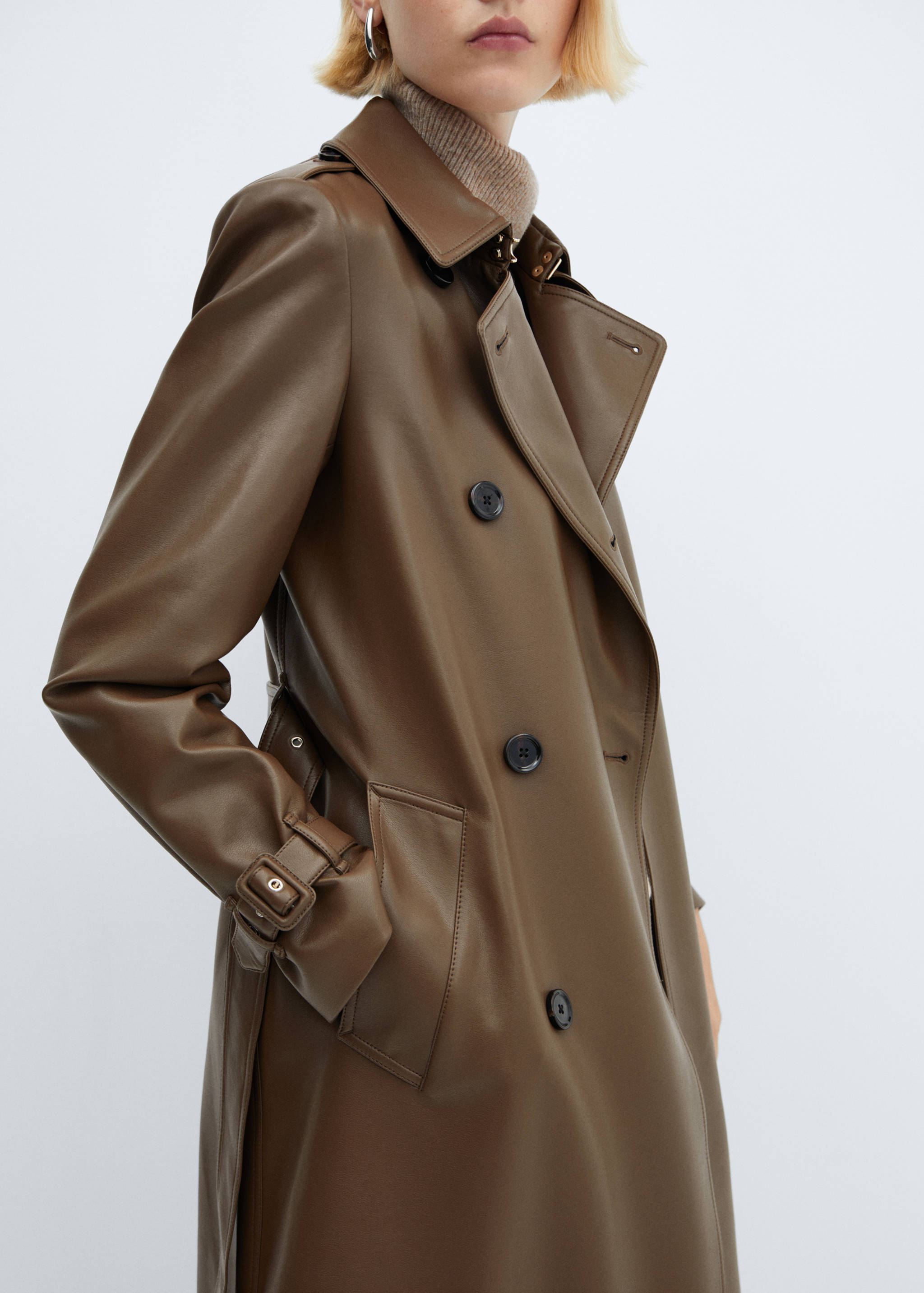 Faux-leather trench coat - Details of the article 6
