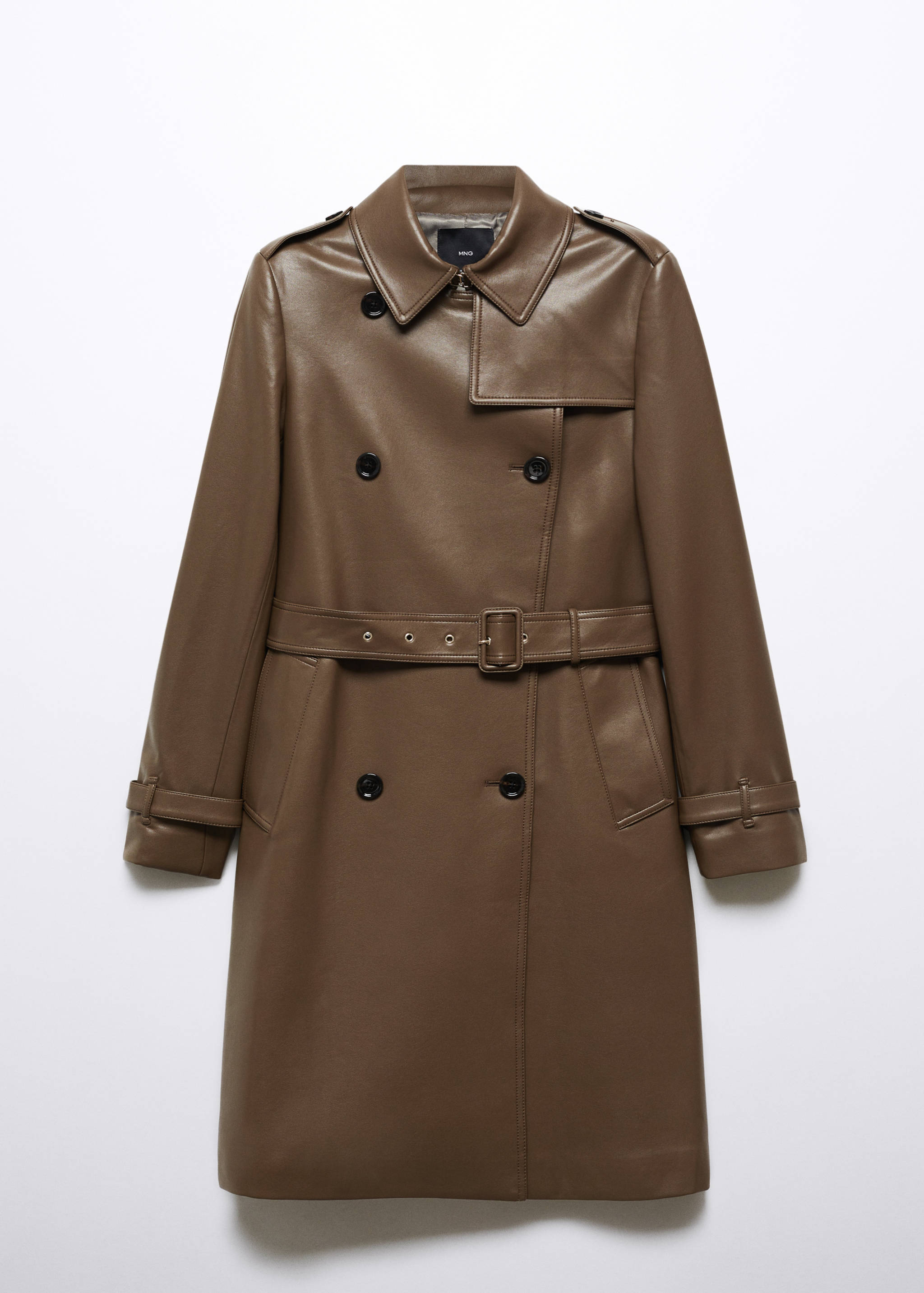 Faux-leather trench coat - Article without model