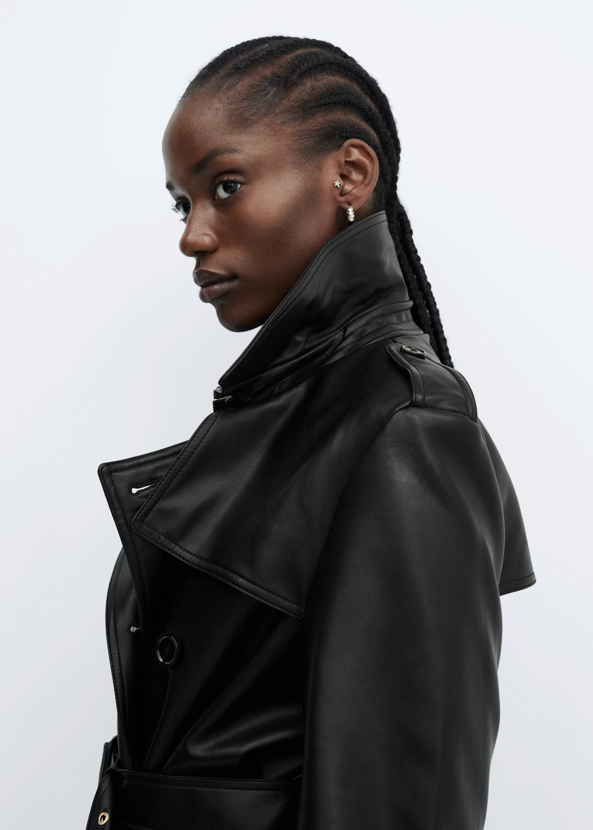 Faux-leather trench coat - Details of the article 4