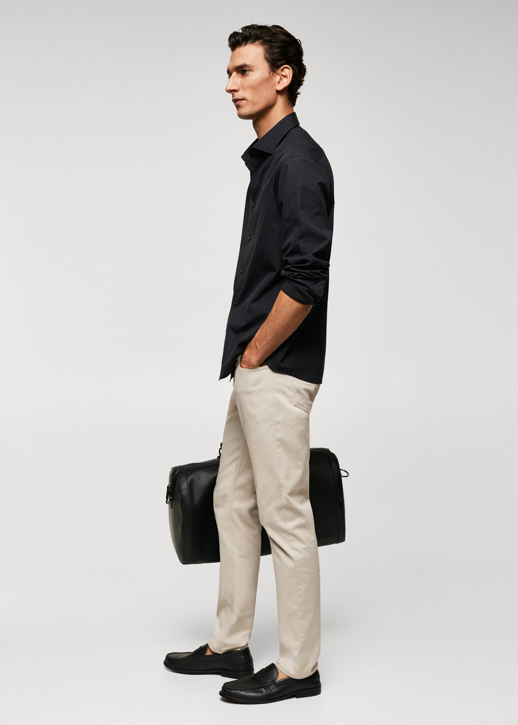 Рубашка slim fit 100% хлопок - Деталь изделия 2