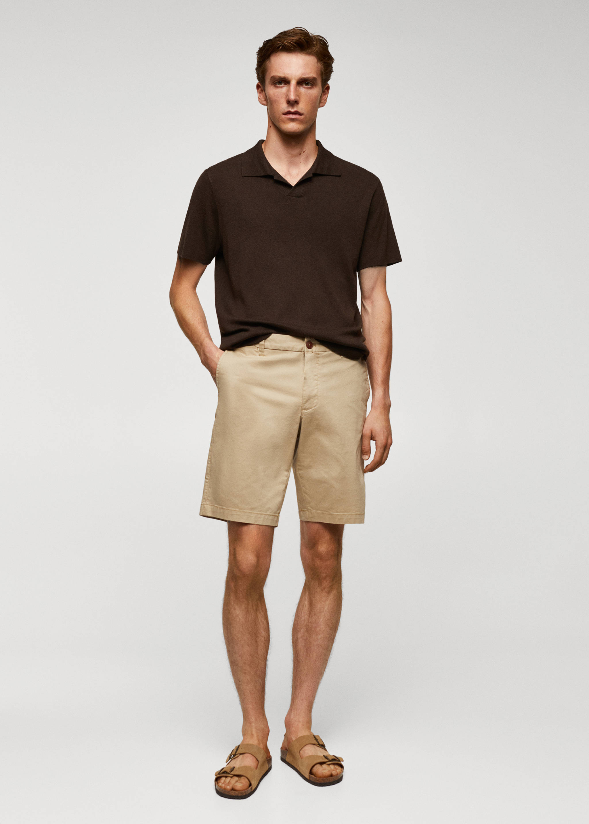 Bermuda slim-fit chino coton - Plan général