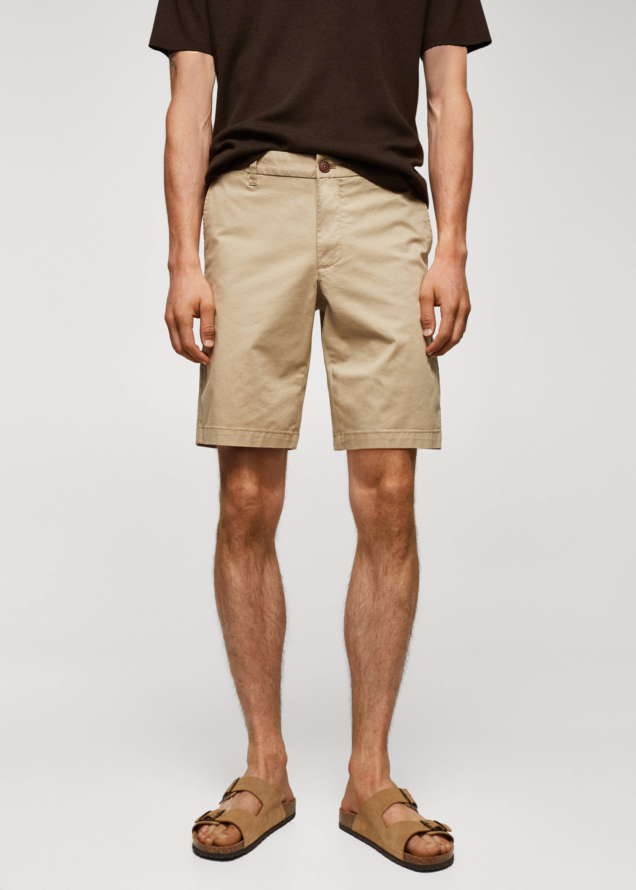 Bermuda slim-fit chino coton - Plan moyen