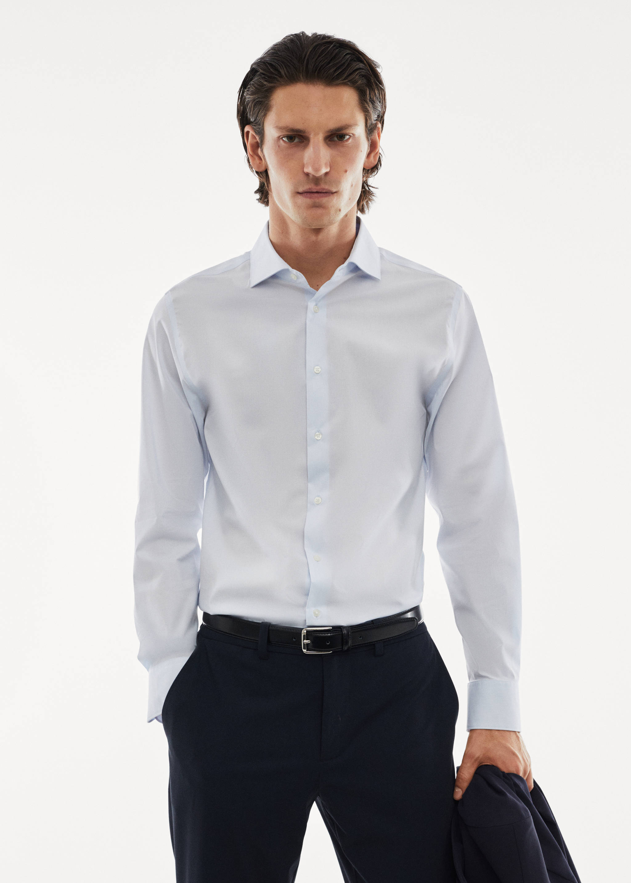 Chemise costume micro-structure stretch - Plan moyen